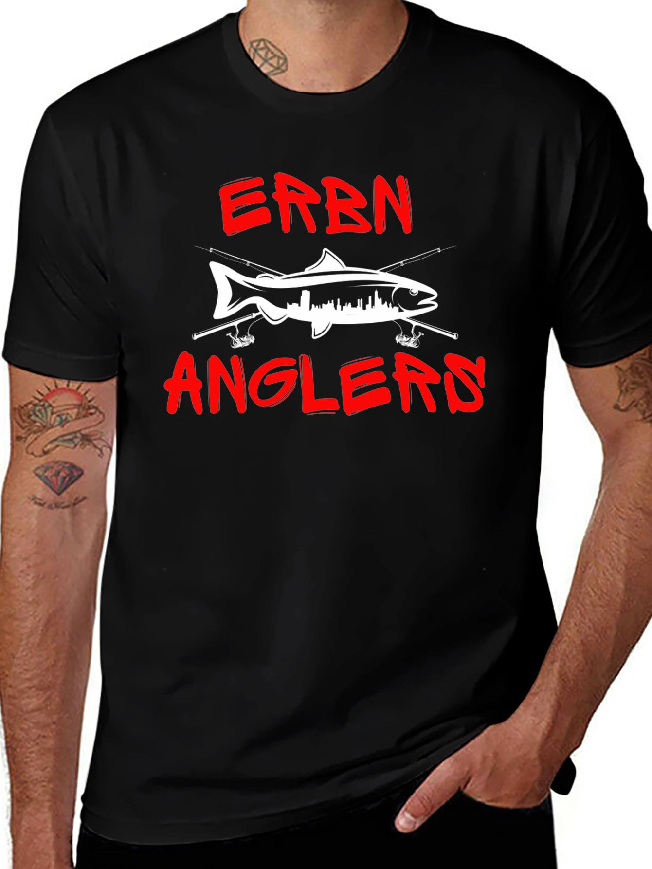 ERBN Anglers Fishing T-Shirt - Cityscape Fish Design