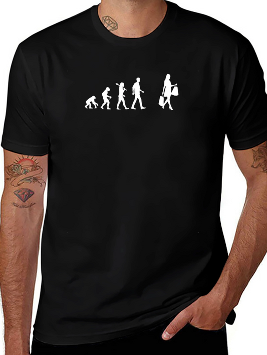 Evolution of Woman Shopping T-Shirt - Black