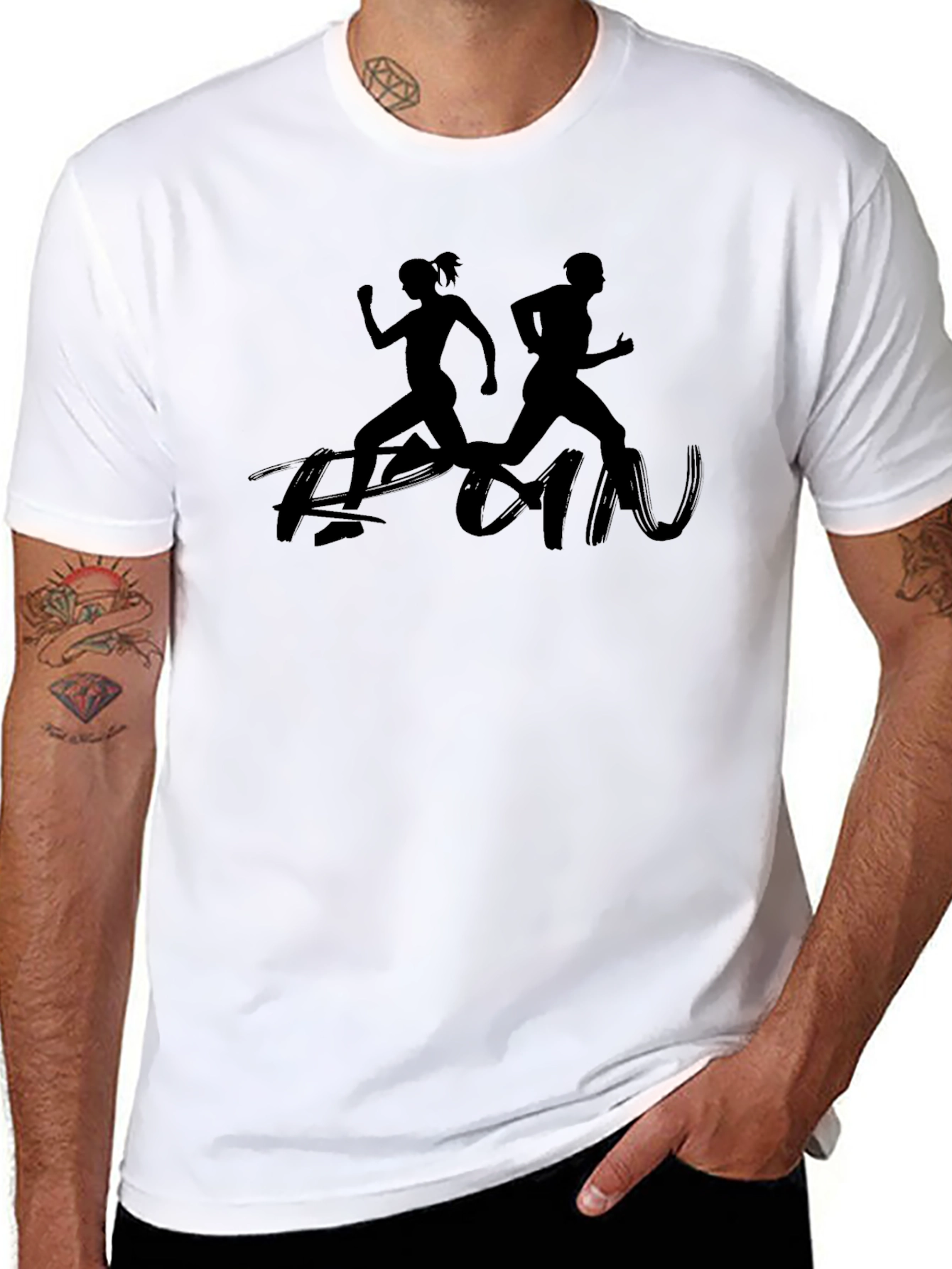 Run Graphic Tee - Unisex Black Running T-Shirt