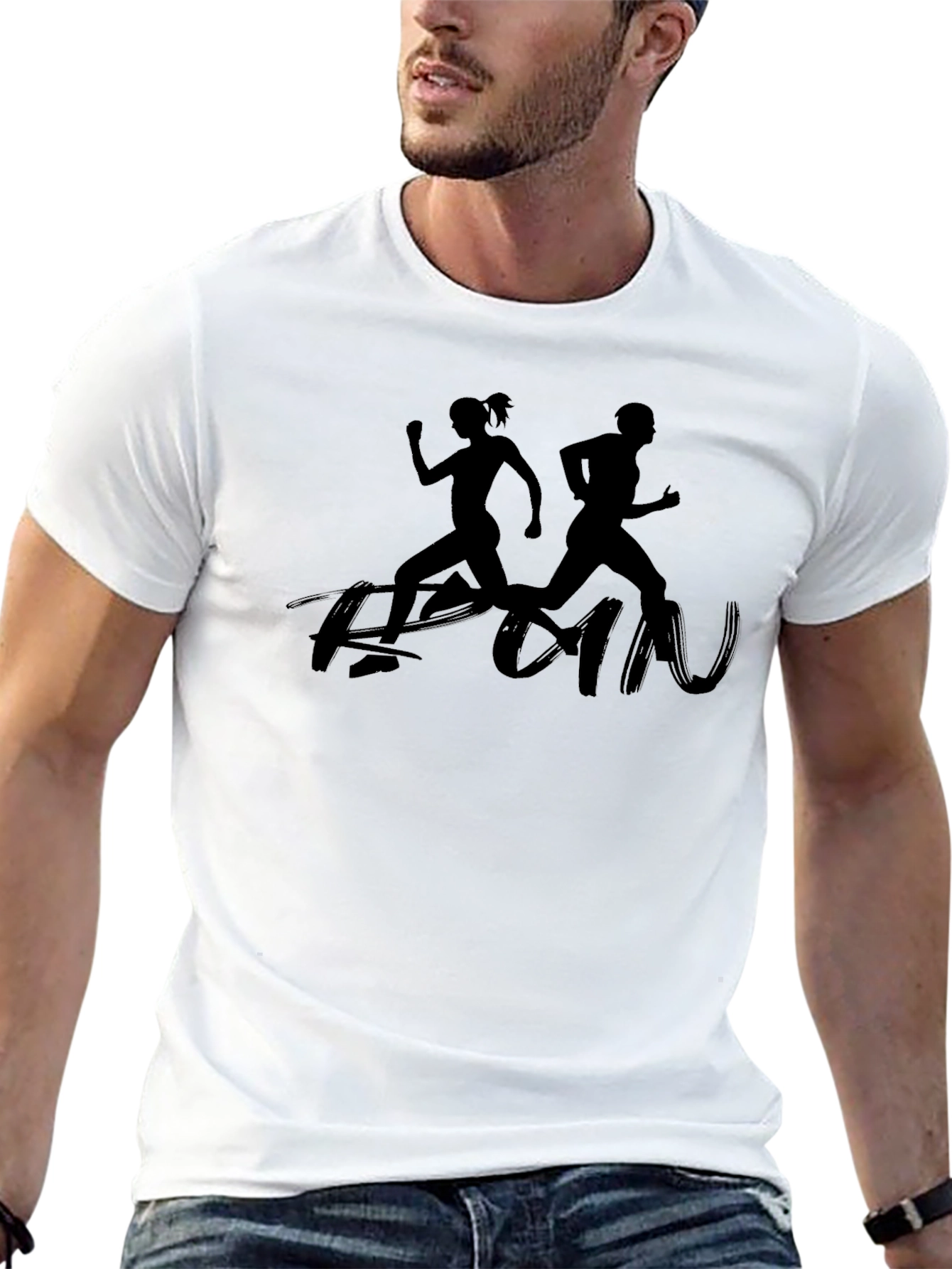 Run Graphic Tee - Unisex Black Running T-Shirt
