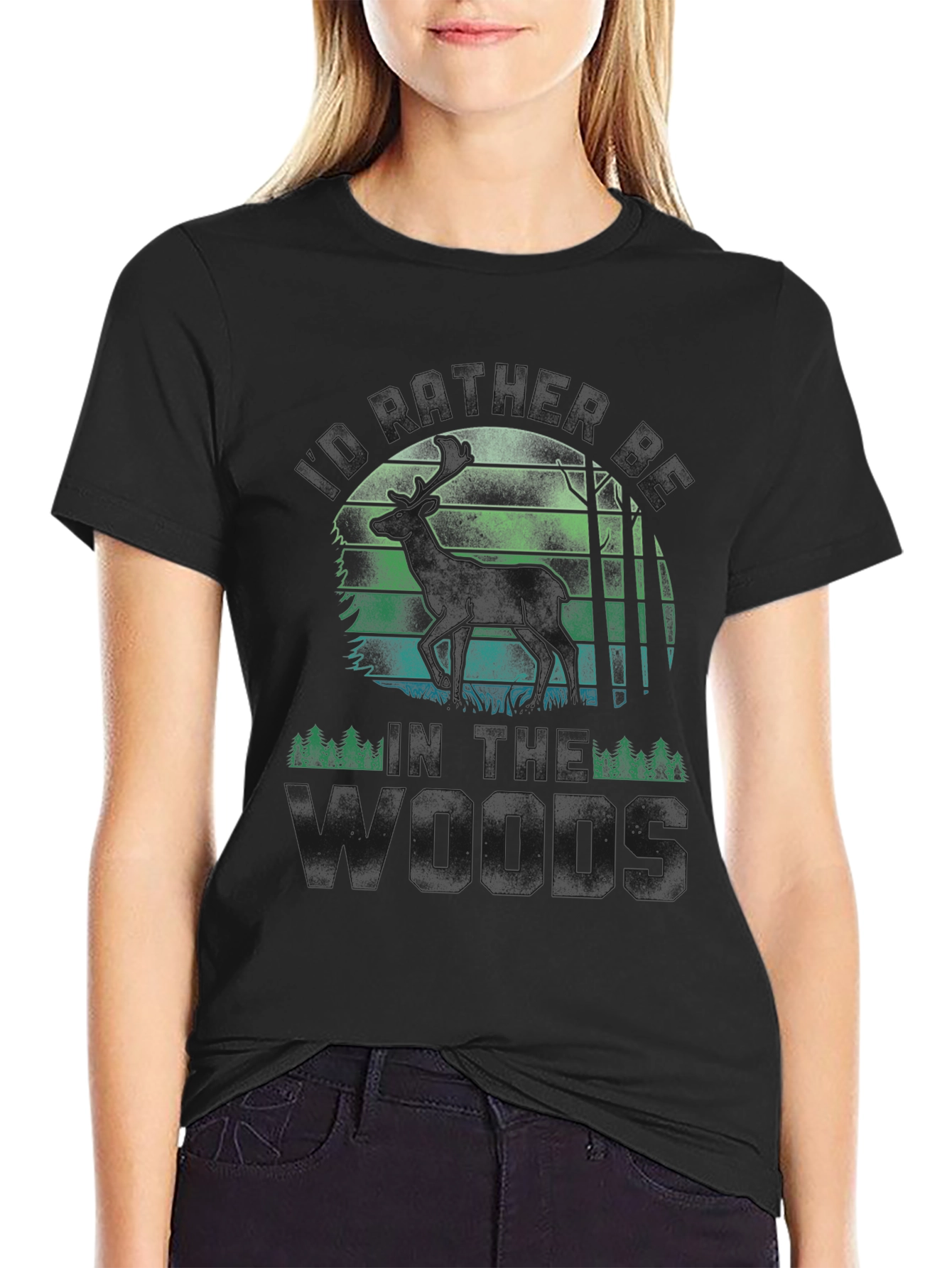 Into the Woods T-Shirt - Deer Silhouette