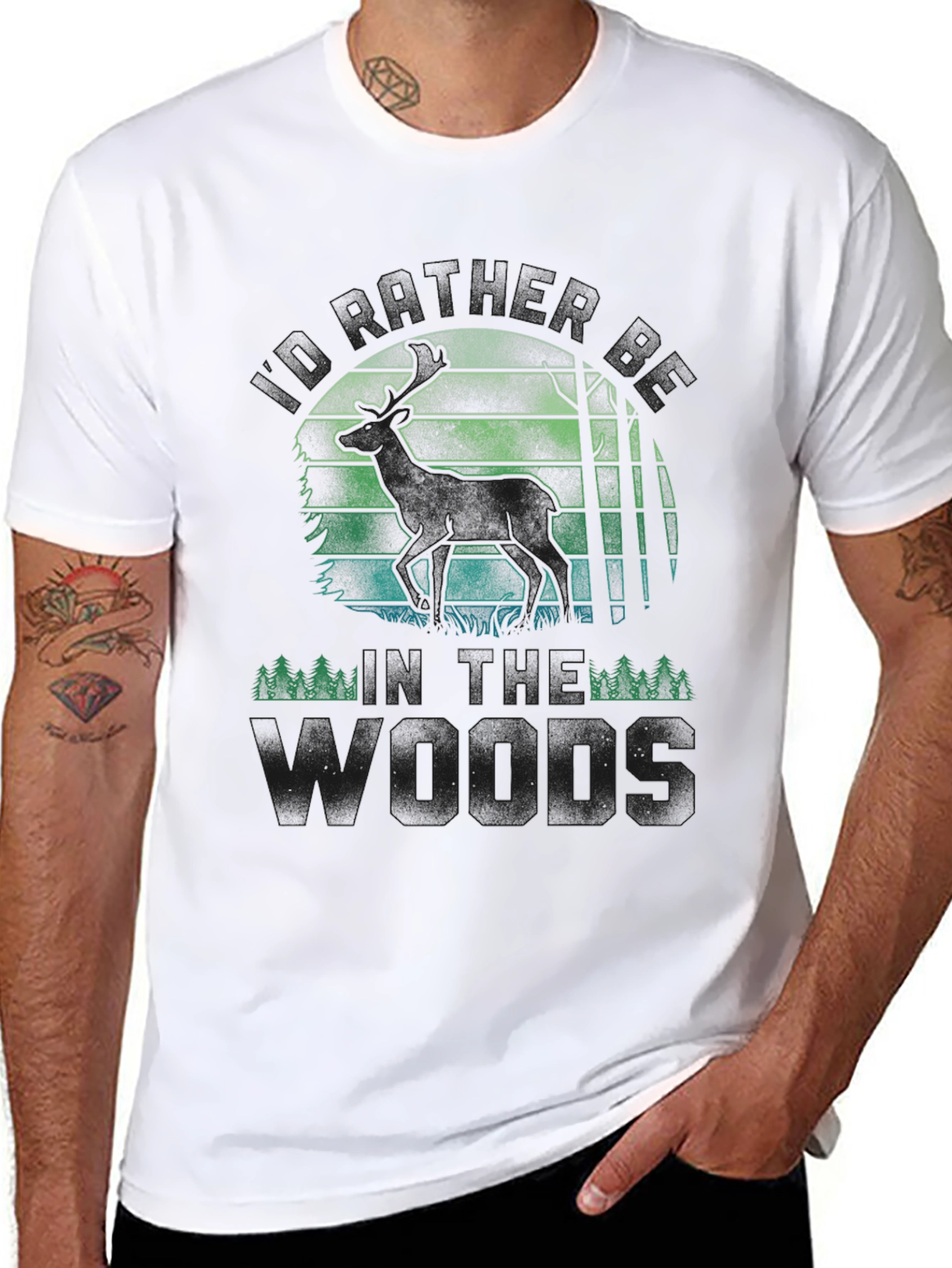 Into the Woods T-Shirt - Deer Silhouette