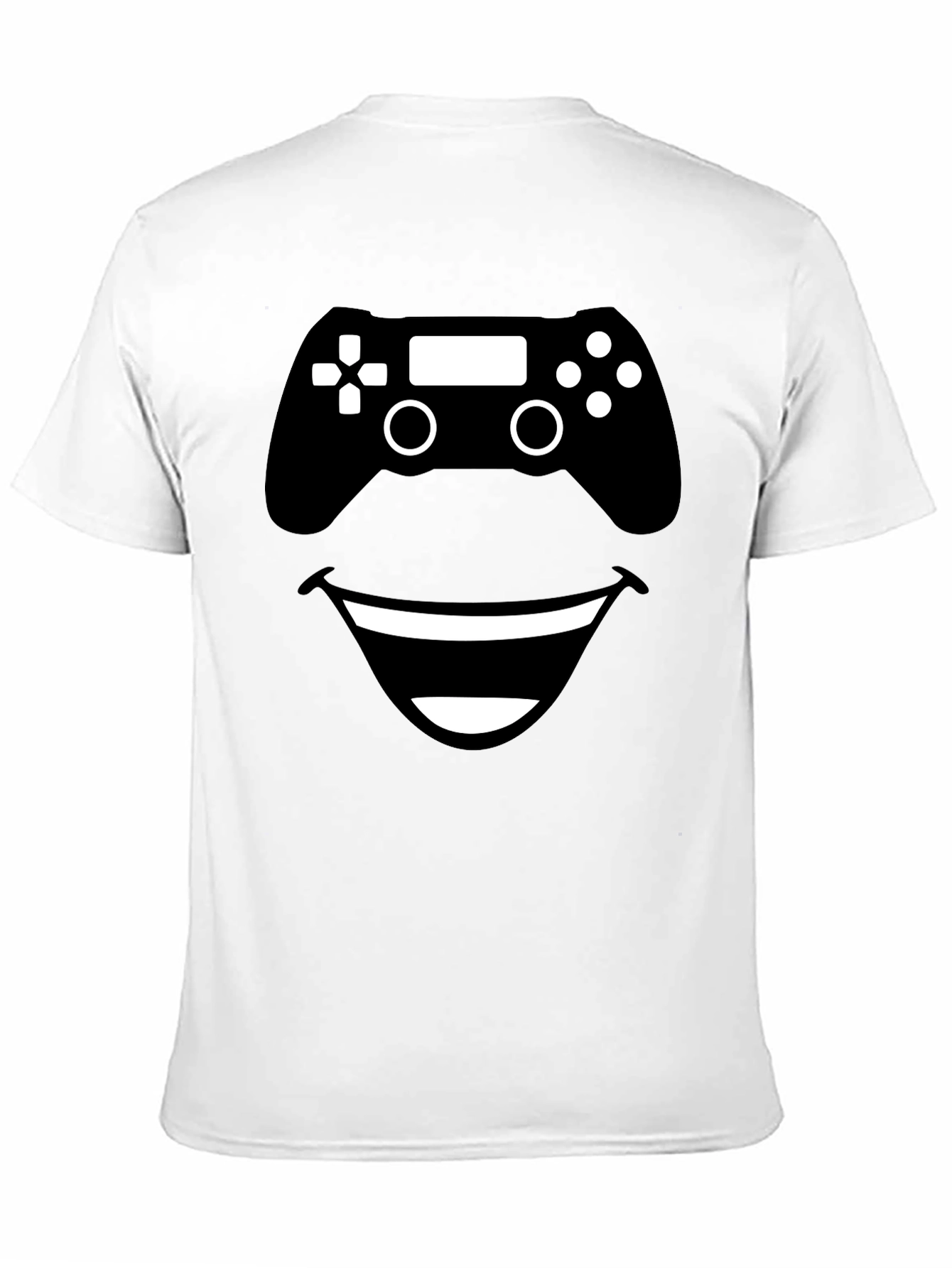 Gamer Smile Black T-Shirt - Funny Controller Design