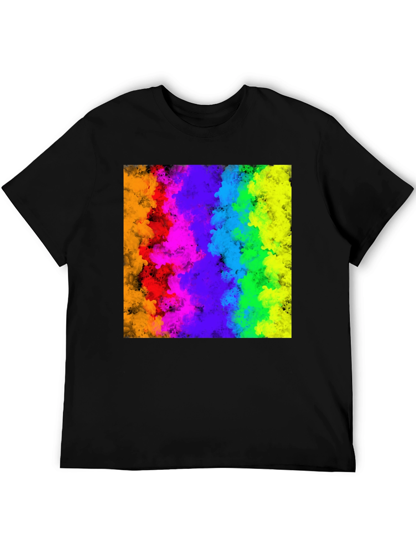 Rainbow Cloud Graphic Black T-Shirt