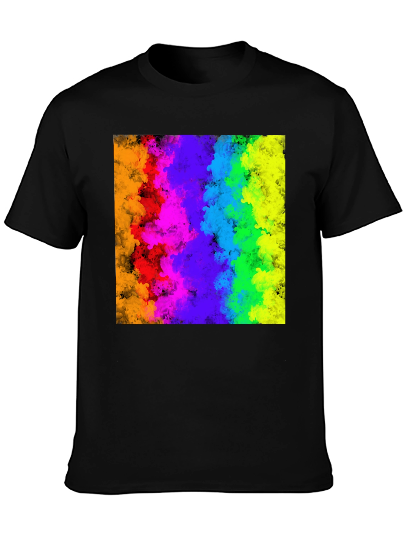 Rainbow Cloud Graphic Black T-Shirt