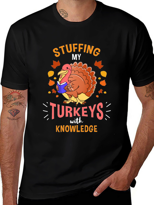 Funny Thanksgiving Turkey Reading Book T-Shirt