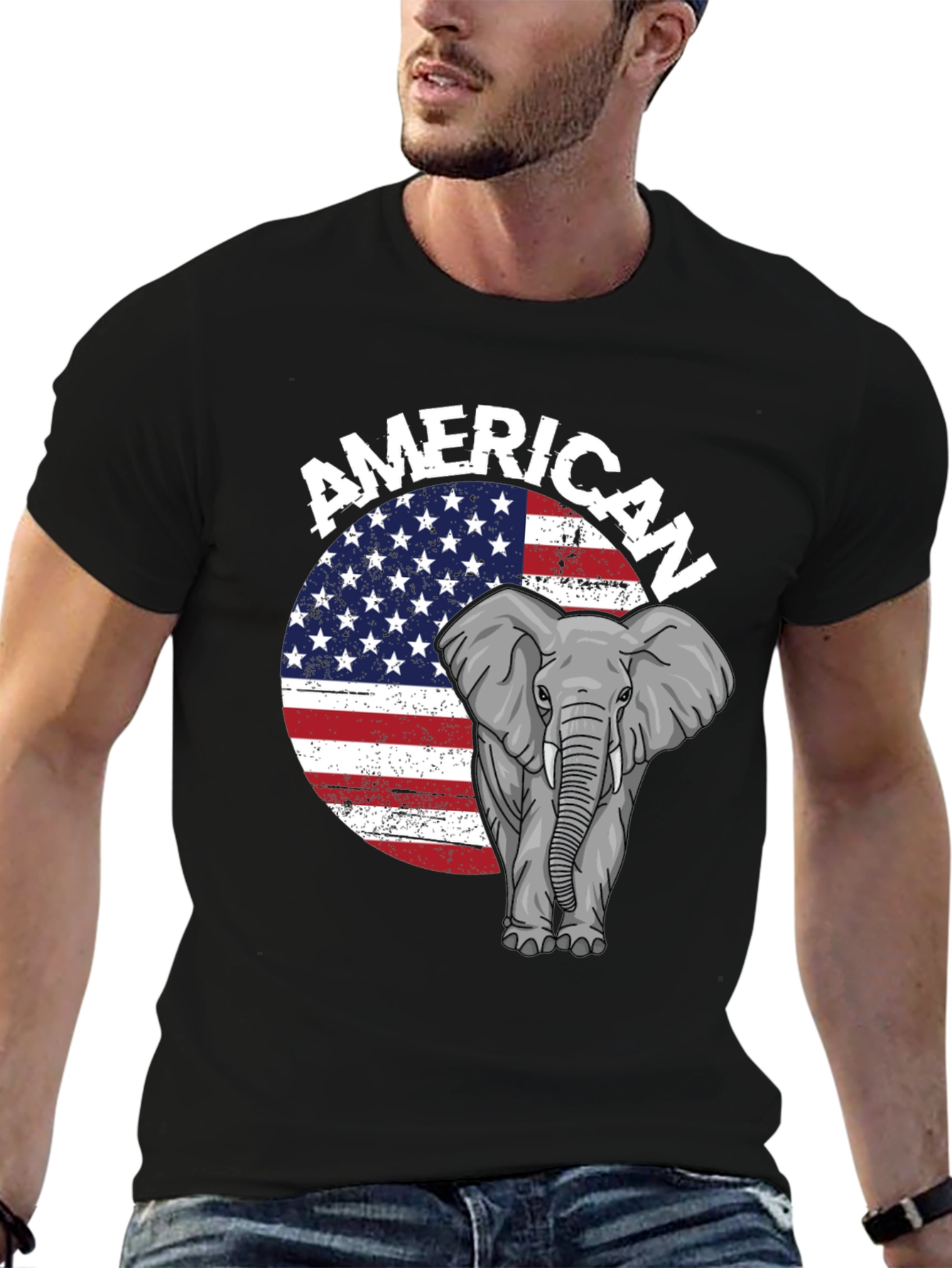 American Elephant Graphic T-Shirt