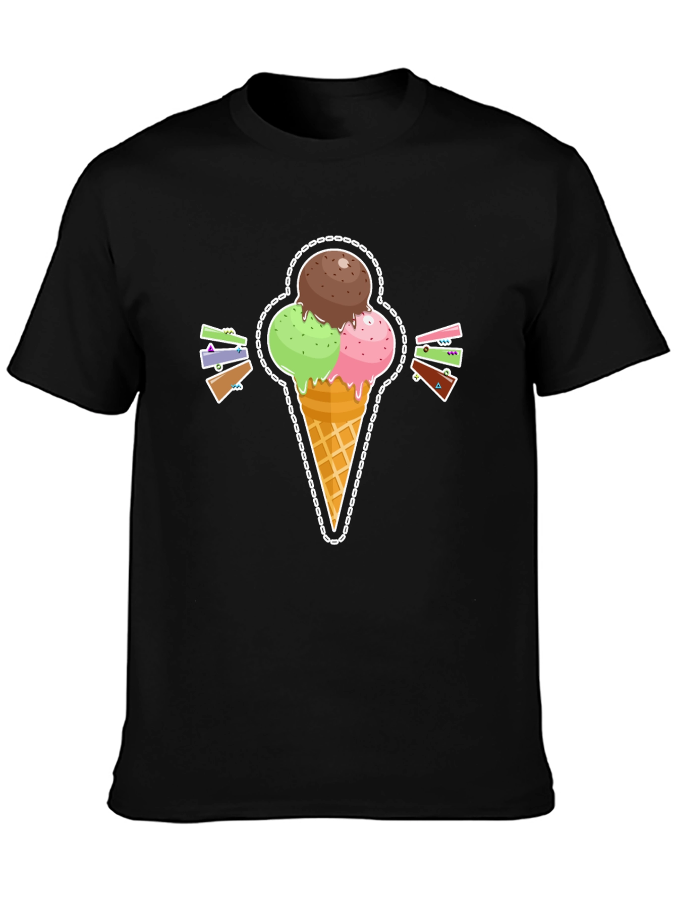 Ice Cream Cone Graphic Tee - Stylish Summer Shirt