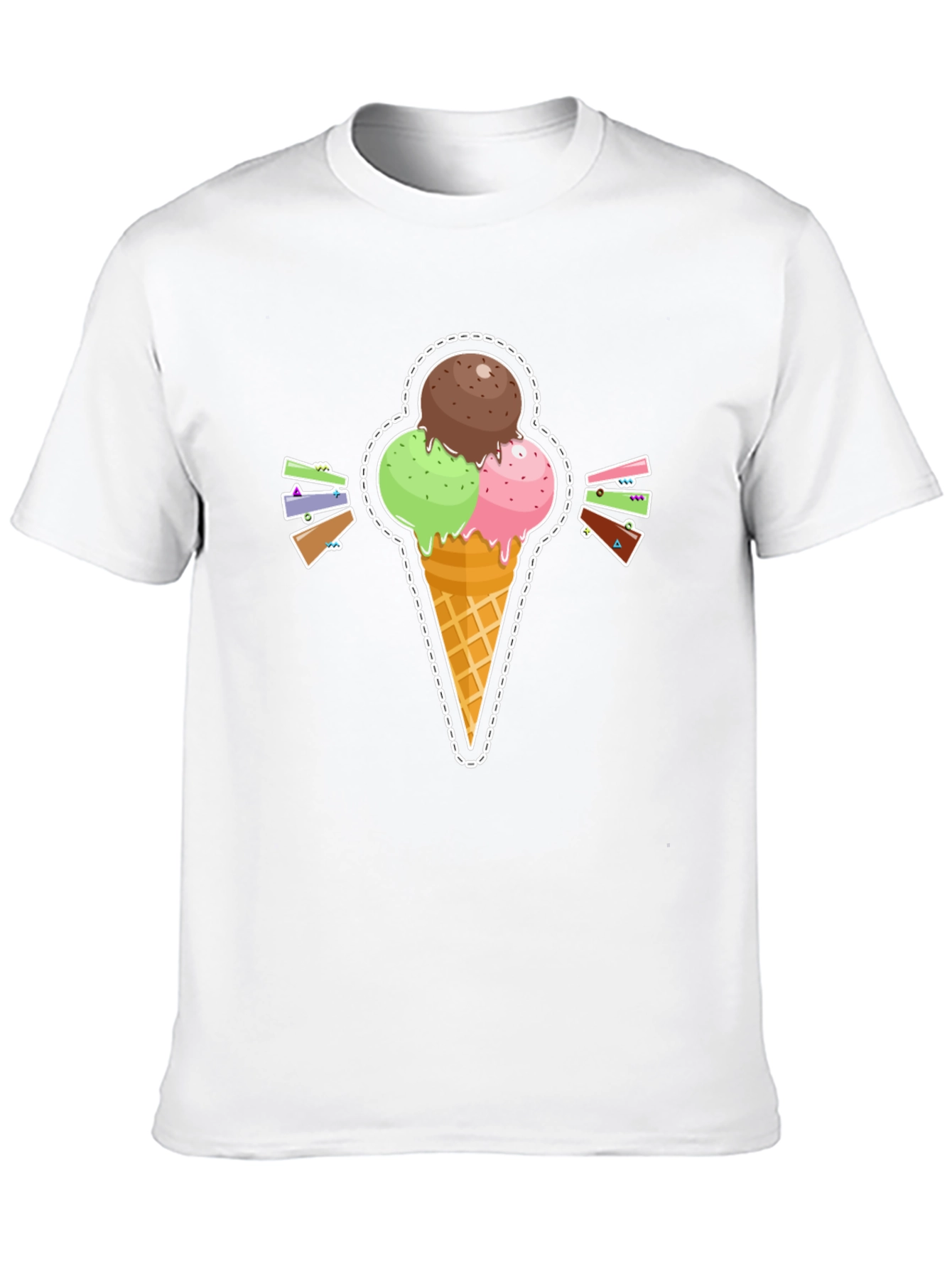 Ice Cream Cone Graphic Tee - Stylish Summer Shirt