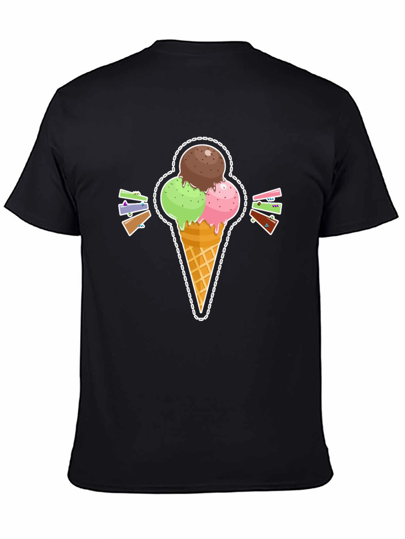 Ice Cream Cone Graphic Tee - Stylish Summer Shirt