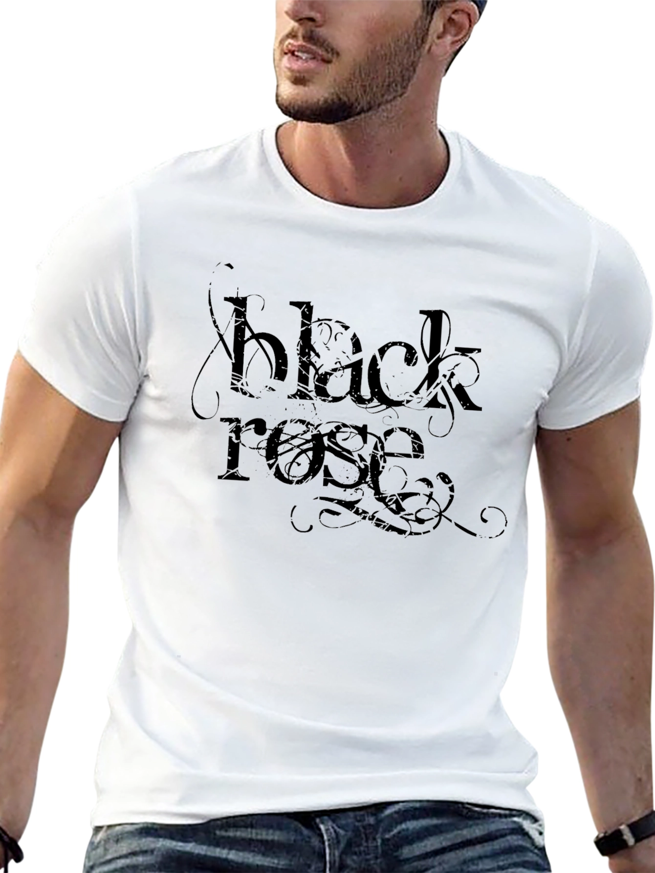 Black Rose Graphic T-Shirt - Stylish Dark Design