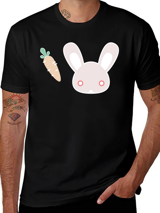 Bunny & Carrot Graphic Black T-Shirt