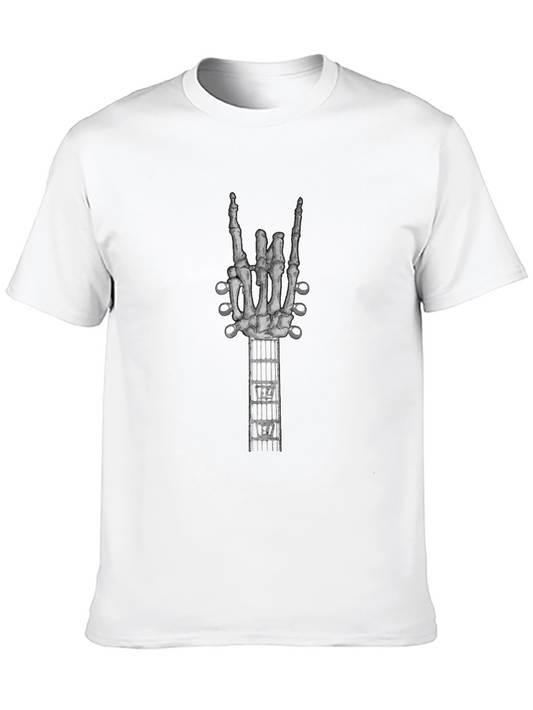 Rock On Skeleton Hand Guitar T-Shirt