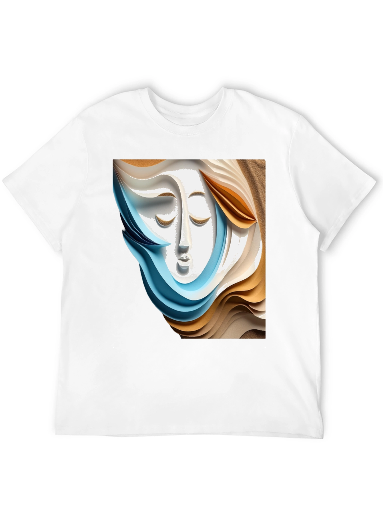 Abstract Face Graphic Tee - Stylish Artistic Design