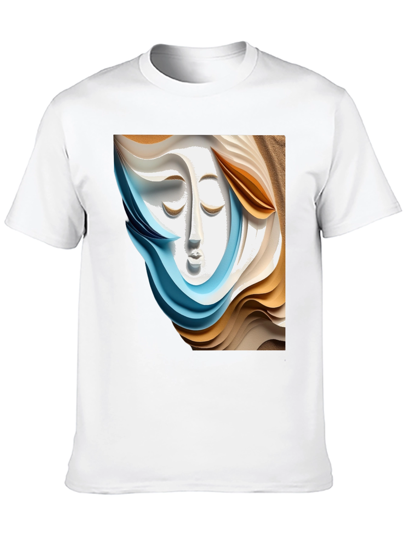 Abstract Face Graphic Tee - Stylish Artistic Design