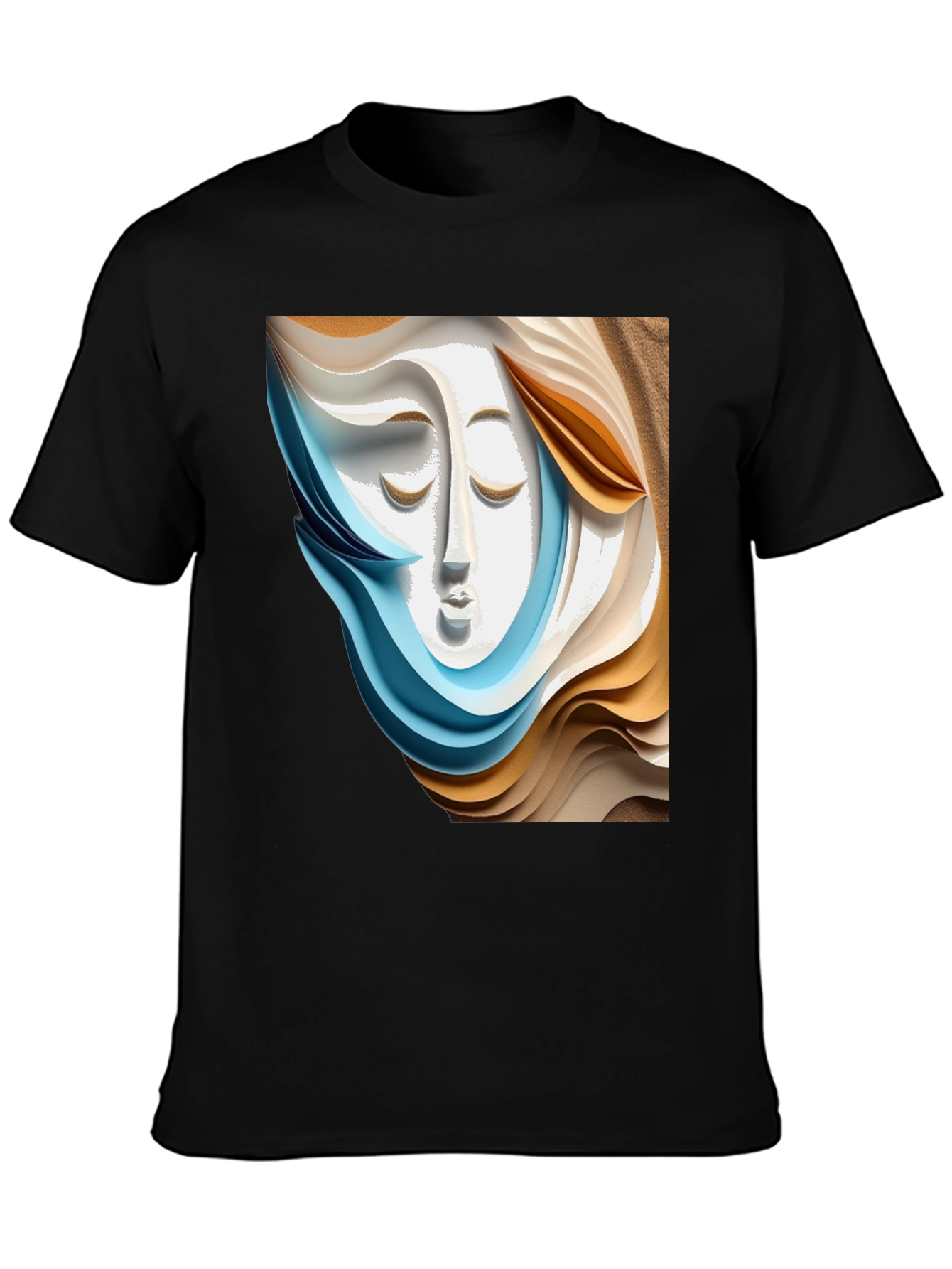 Abstract Face Graphic Tee - Stylish Artistic Design