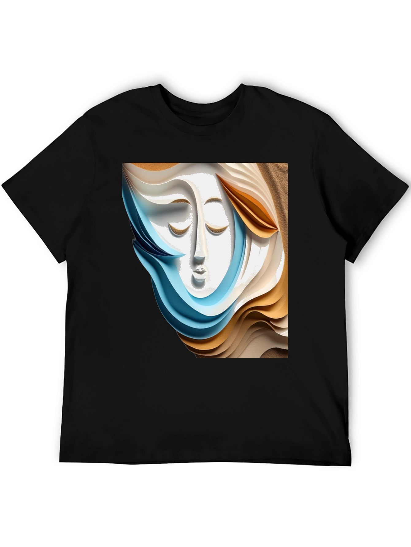 Abstract Face Graphic Tee - Stylish Artistic Design