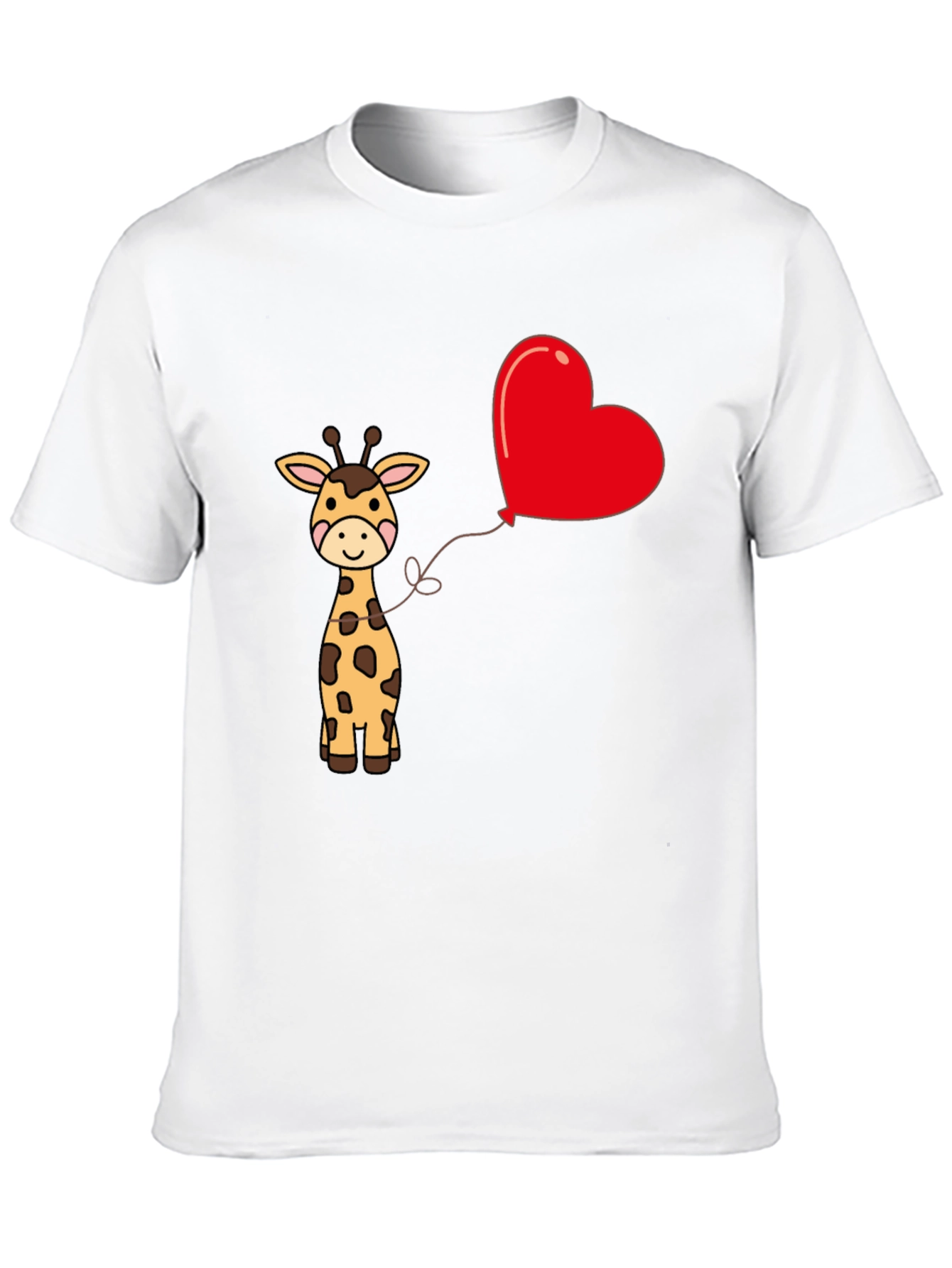 Giraffe Heart Balloon Graphic Tee - Cute Black T-Shirt