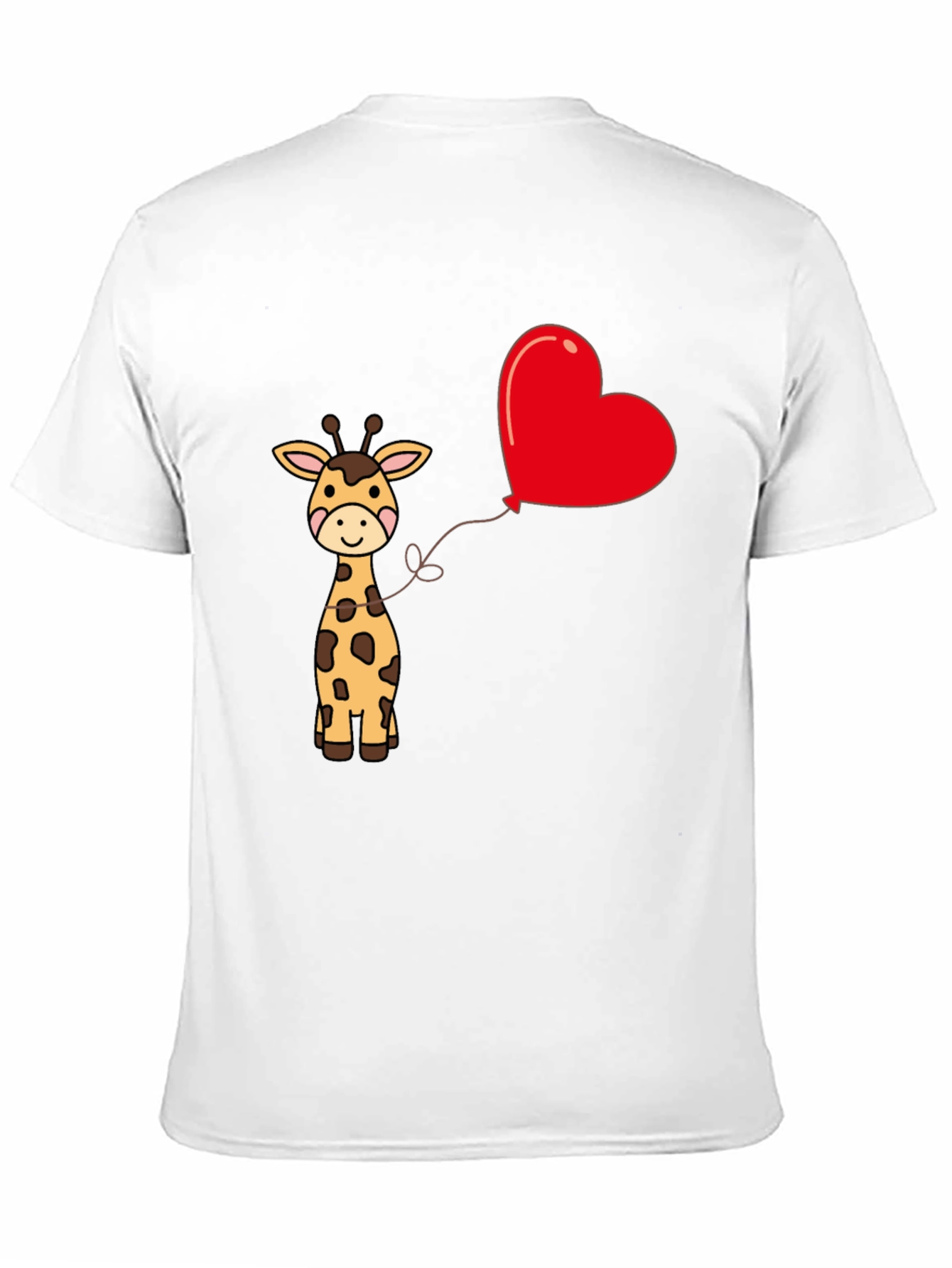 Giraffe Heart Balloon Graphic Tee - Cute Black T-Shirt