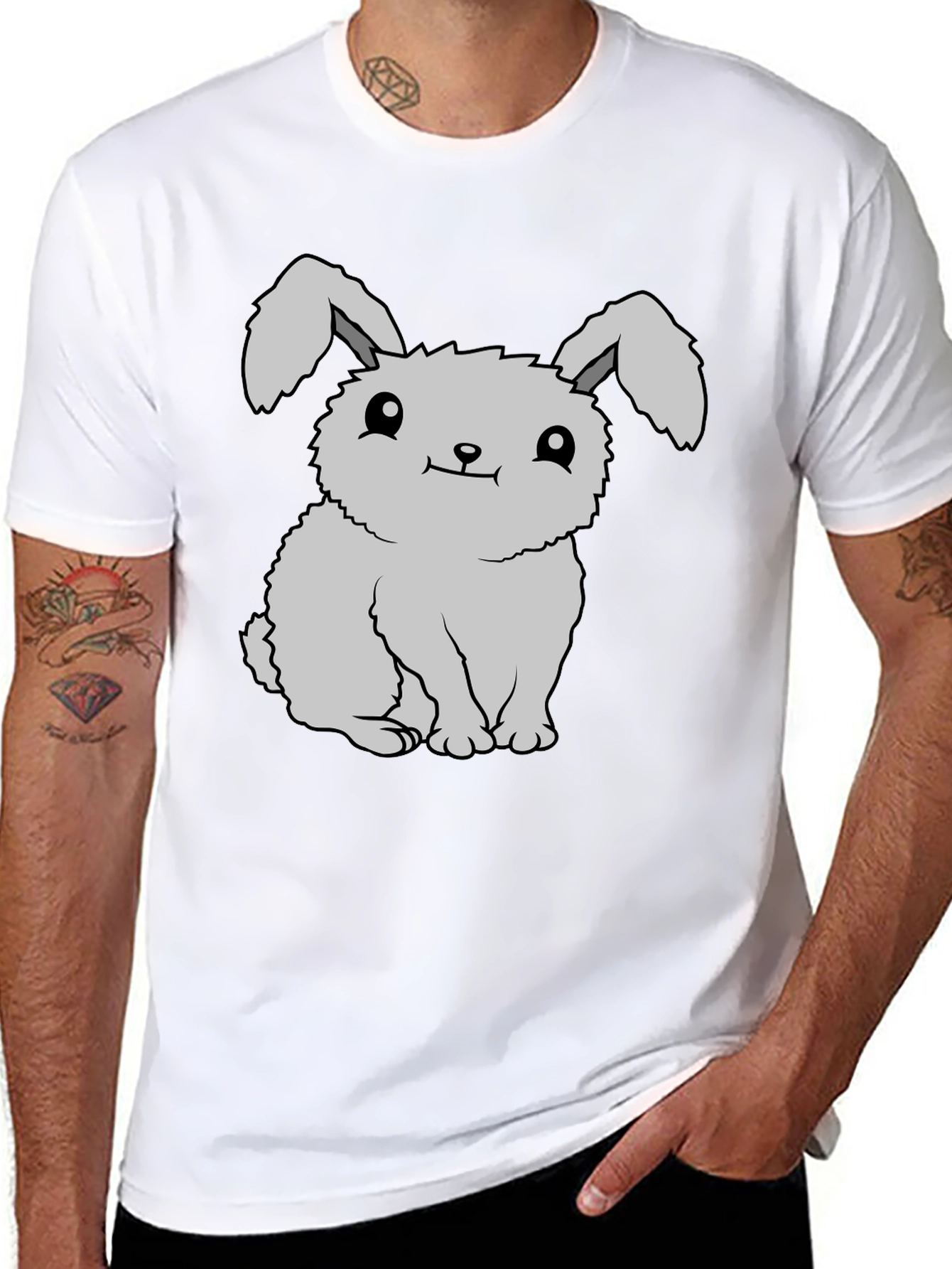 Cute Bunny Graphic Tee - Soft Cotton Comfort