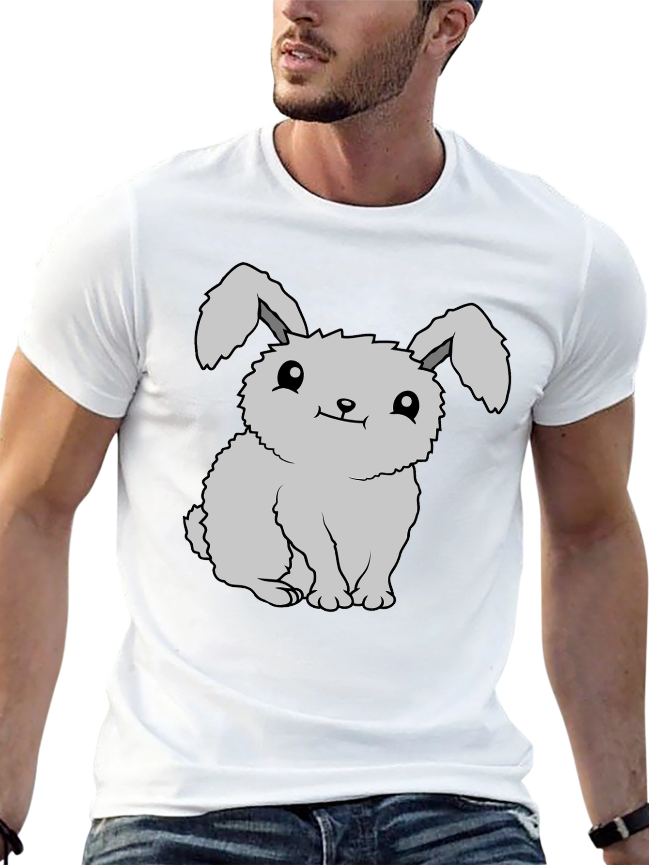 Cute Bunny Graphic Tee - Soft Cotton Comfort