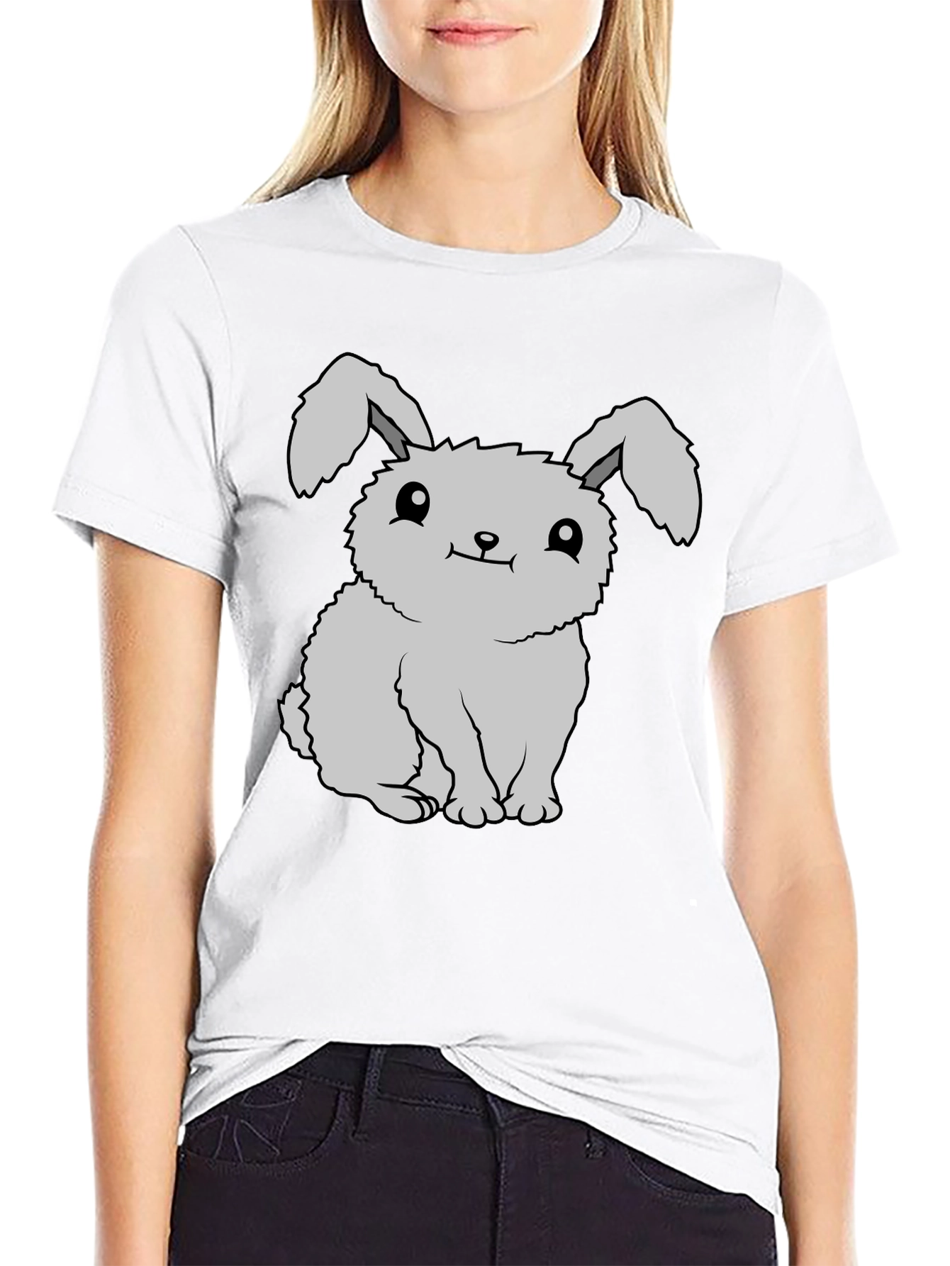 Cute Bunny Graphic Tee - Soft Cotton Comfort