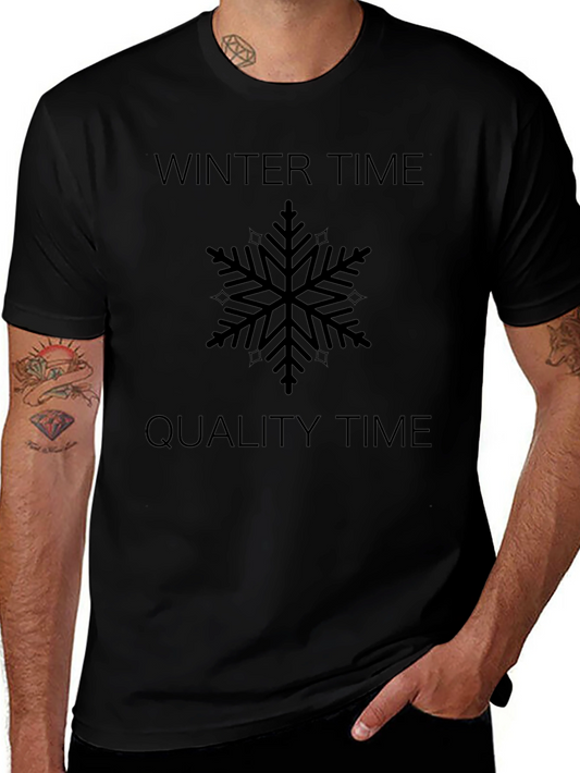 Winter Time Quality Time Snowflake Graphic Tee