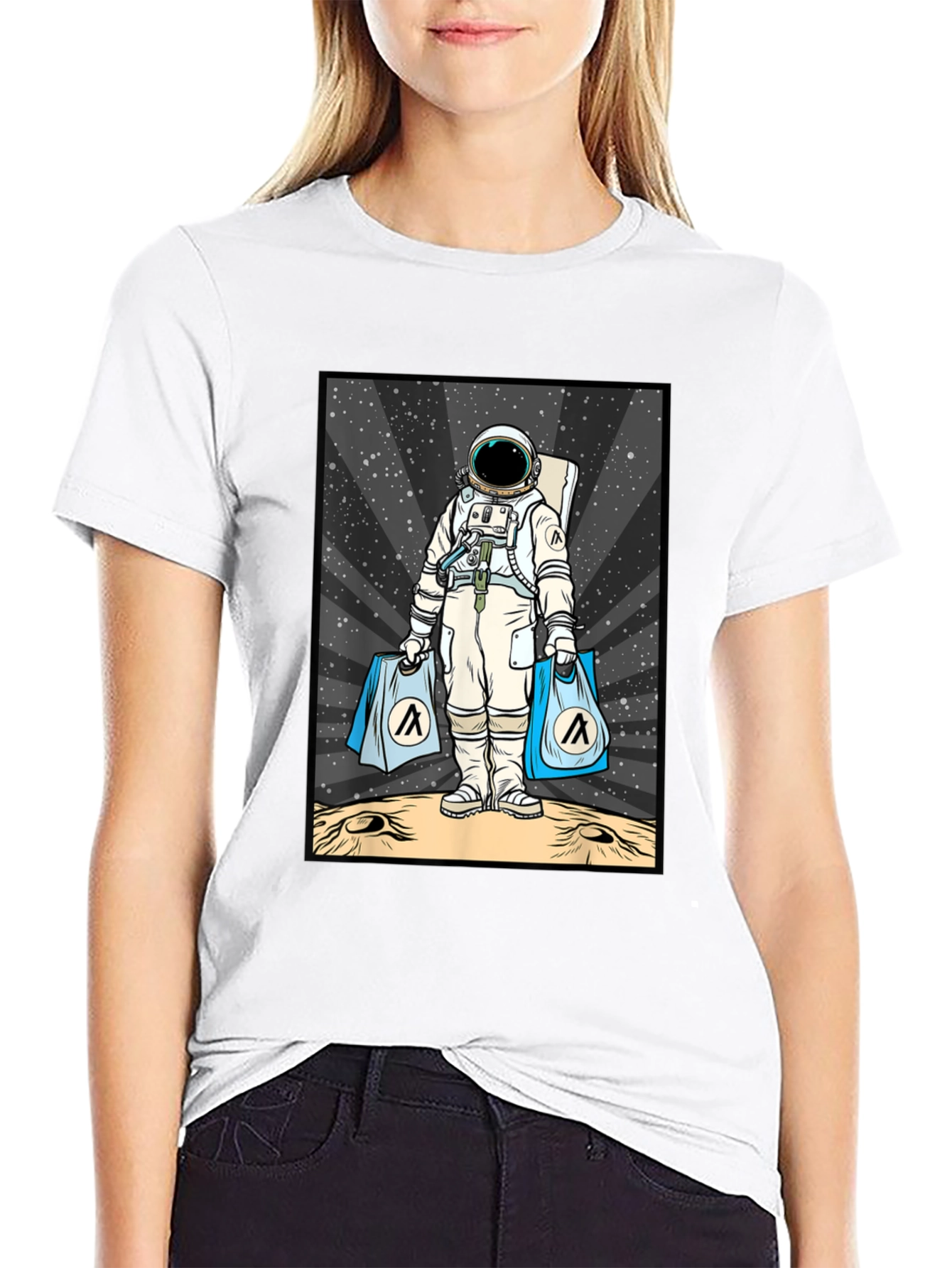 Astronaut Shopping on the Moon T-Shirt