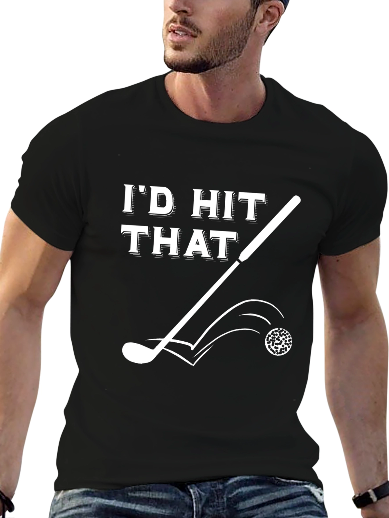 Id Hit That Golf T-Shirt Black
