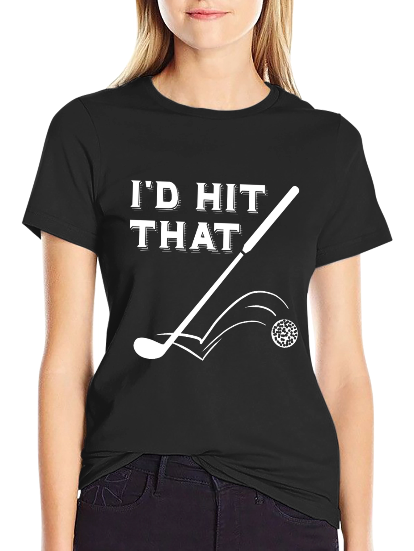 Id Hit That Golf T-Shirt Black