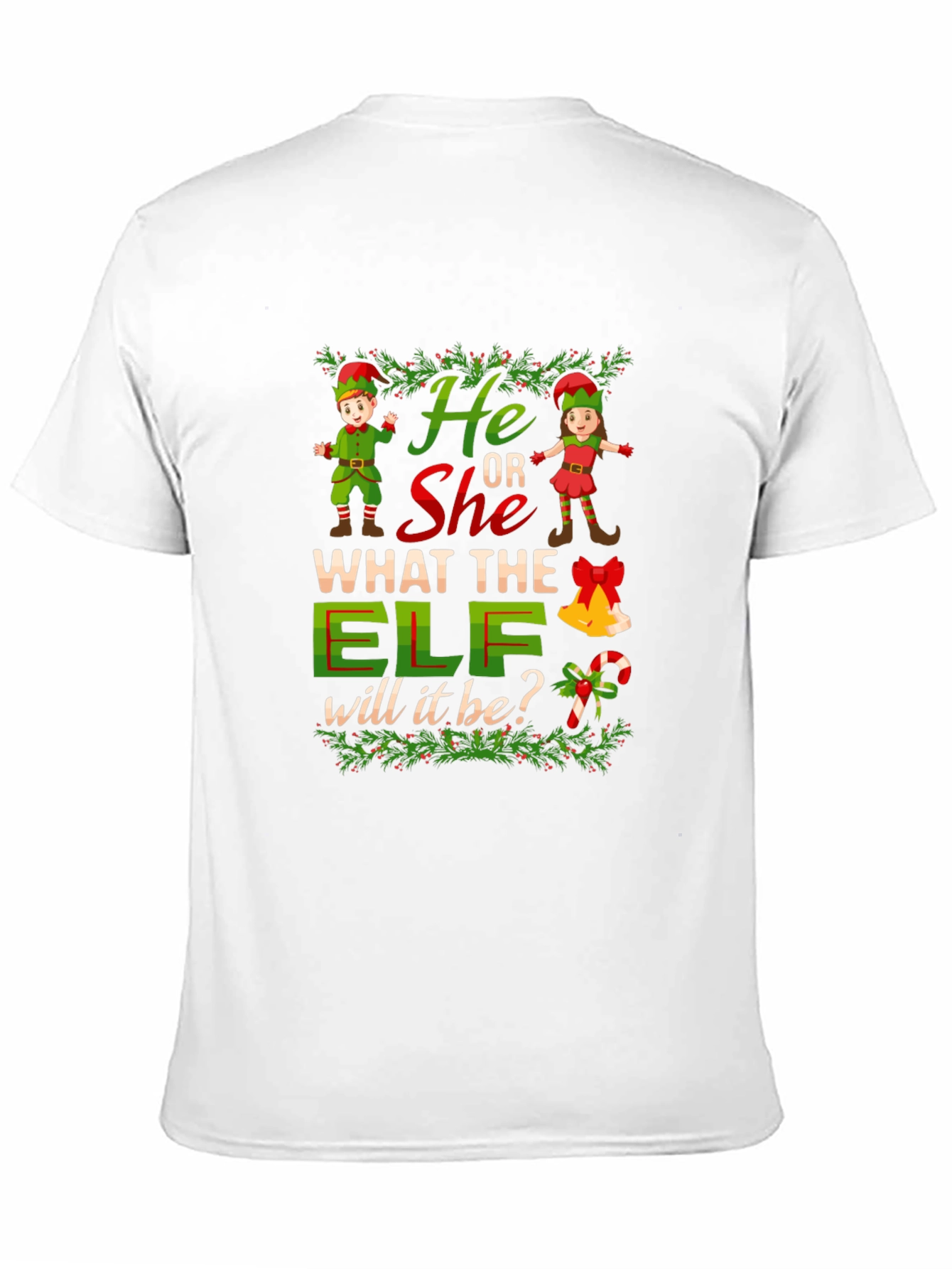 He or She Elf Gender Reveal T-Shirt
