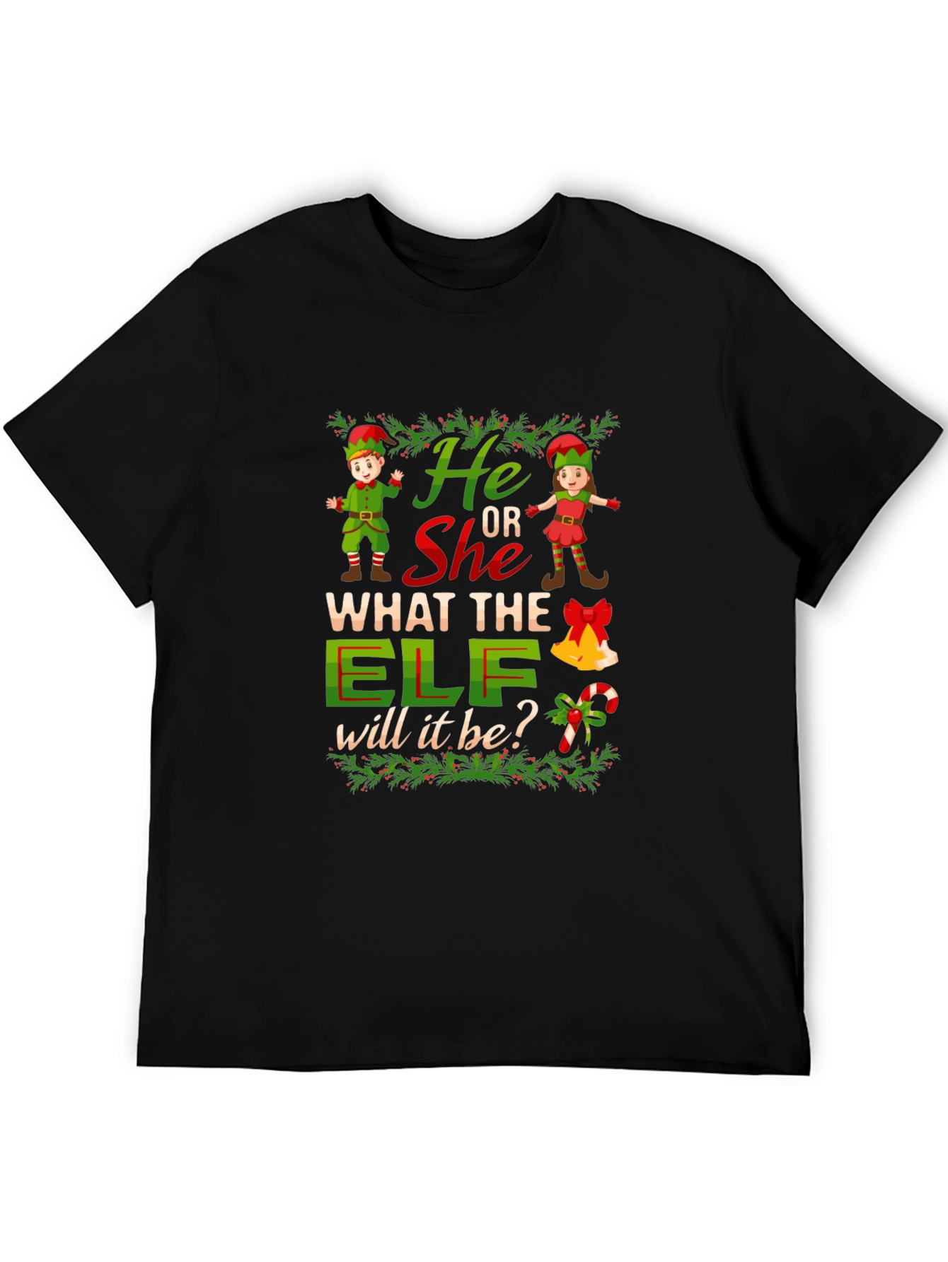 He or She Elf Gender Reveal T-Shirt