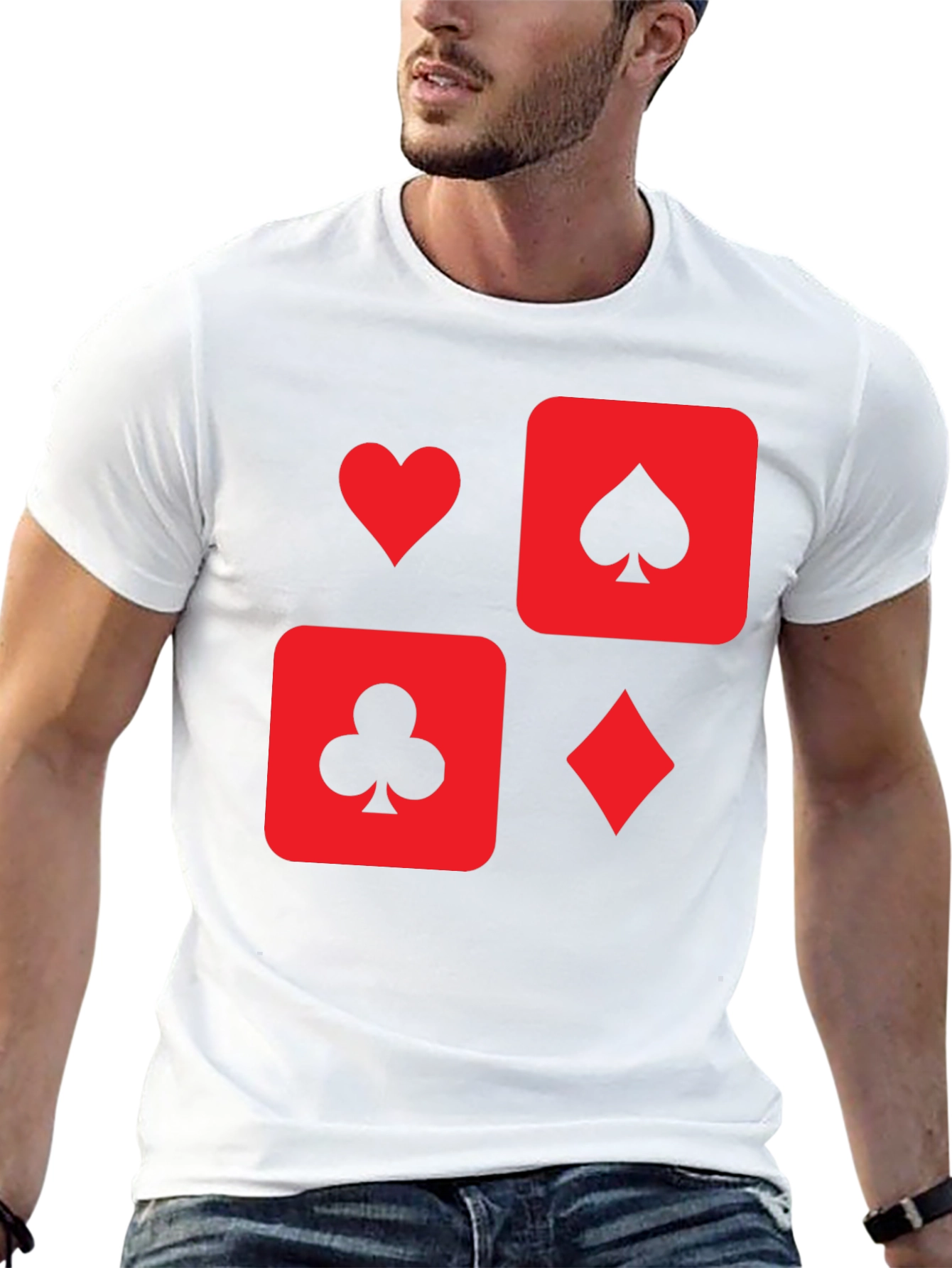 Playing Card Suit Graphic Tee - Black