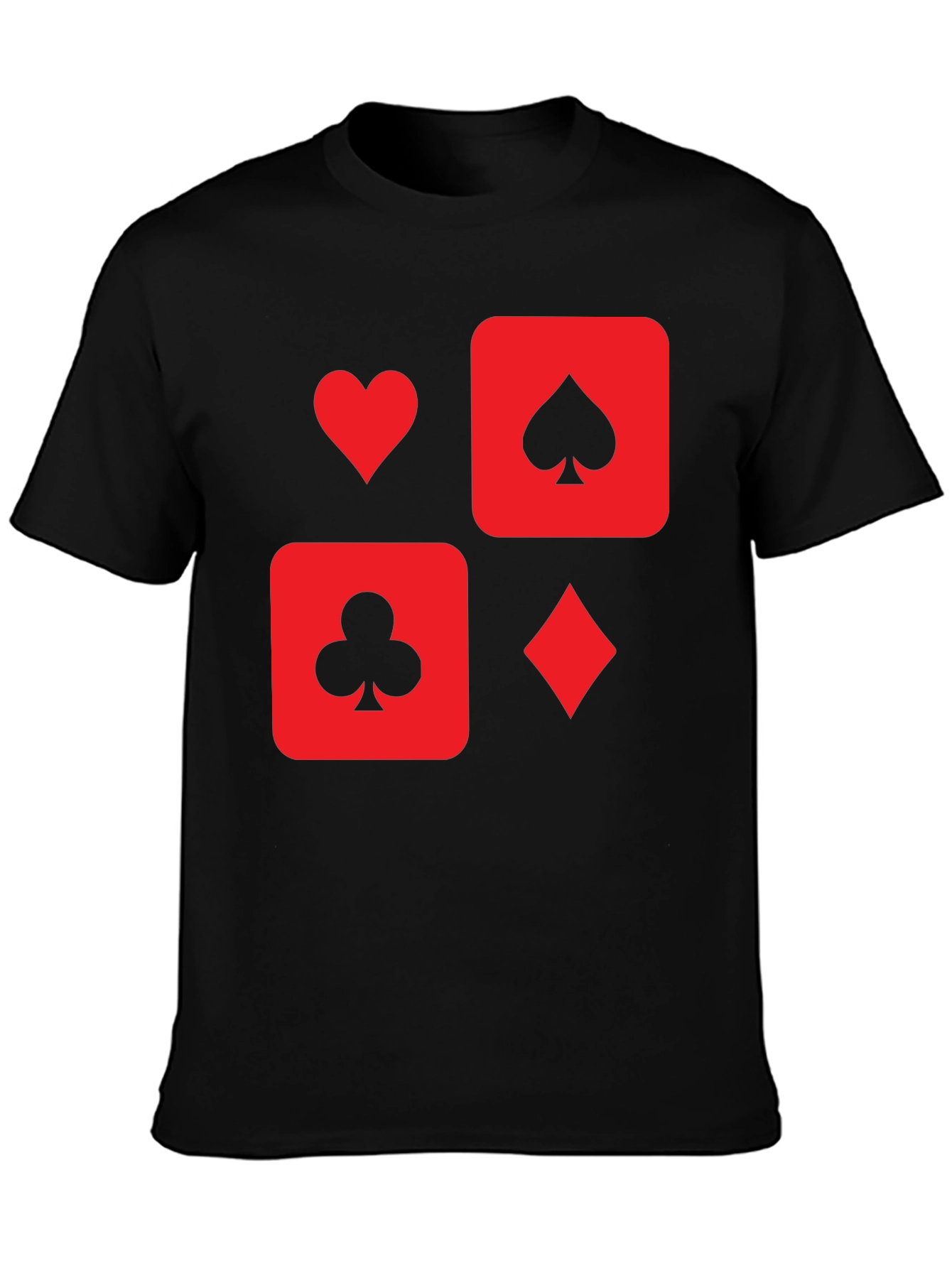 Playing Card Suit Graphic Tee - Black