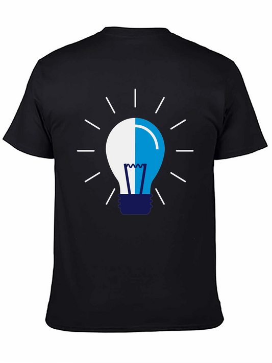 Creative Idea Light Bulb Graphic Tee - Black