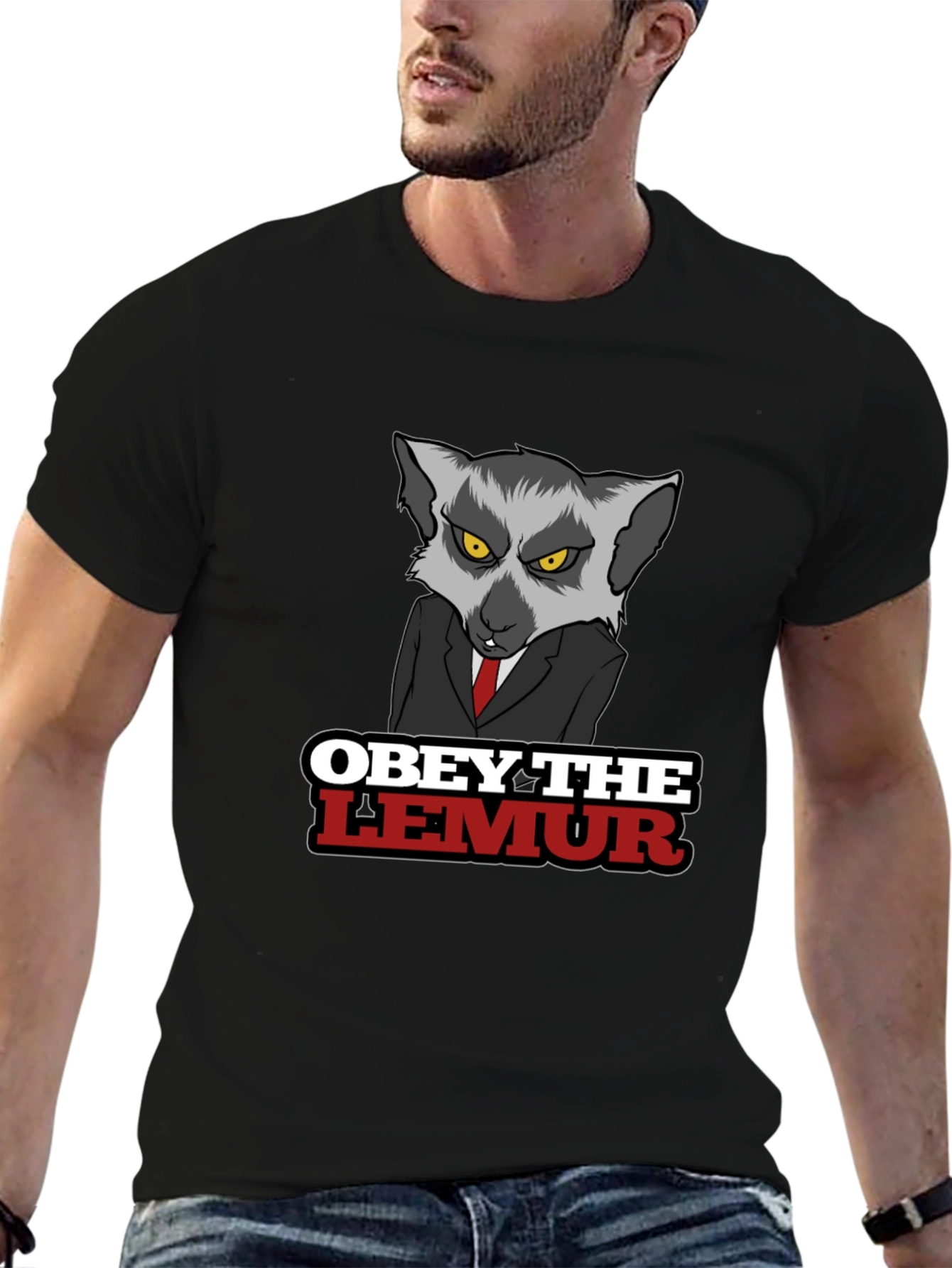 Obey The Lemur Graphic Tee - Mens Black T-Shirt
