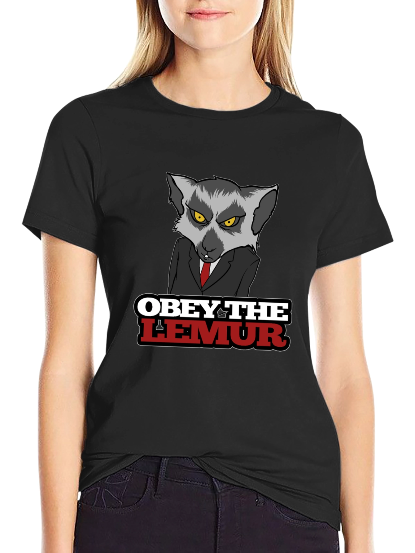 Obey The Lemur Graphic Tee - Mens Black T-Shirt