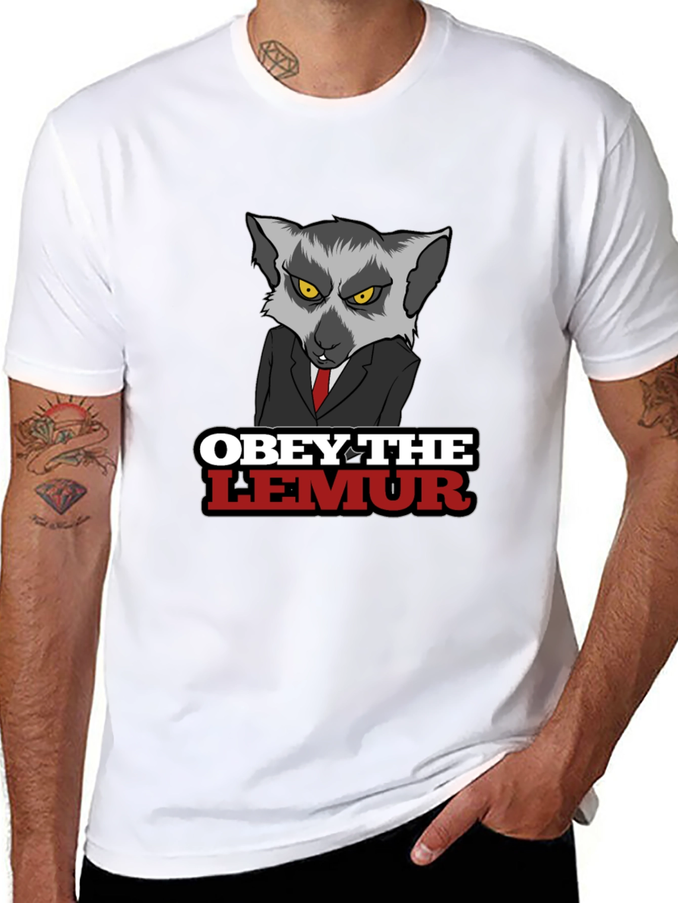 Obey The Lemur Graphic Tee - Mens Black T-Shirt