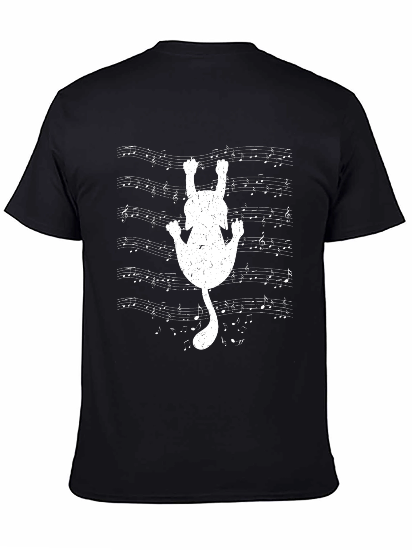 Musical Cat Tee - Black Cotton T-Shirt