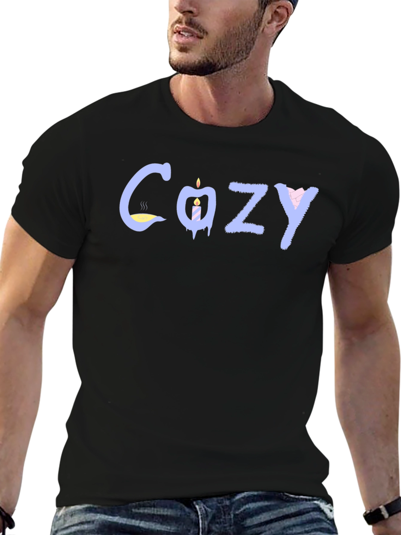Cozy Graphic Tee - Black T-Shirt