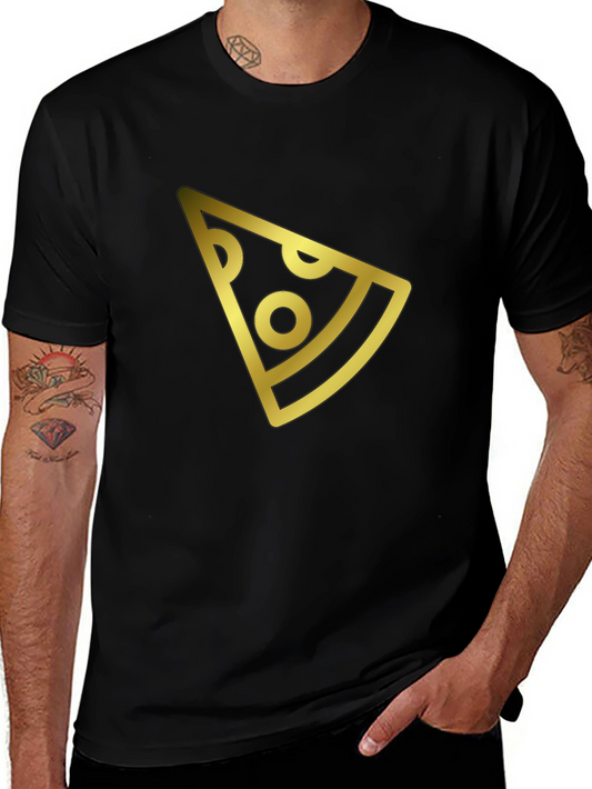 Pizza Slice Graphic T-Shirt - Casual Black Tee
