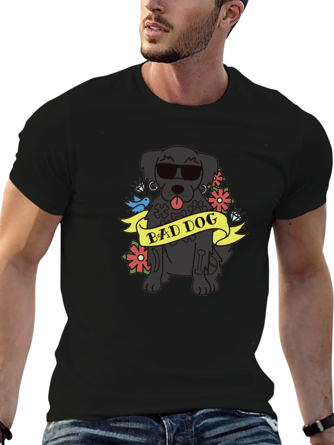 Bad Dog Graphic Tee - Cool Canine Design