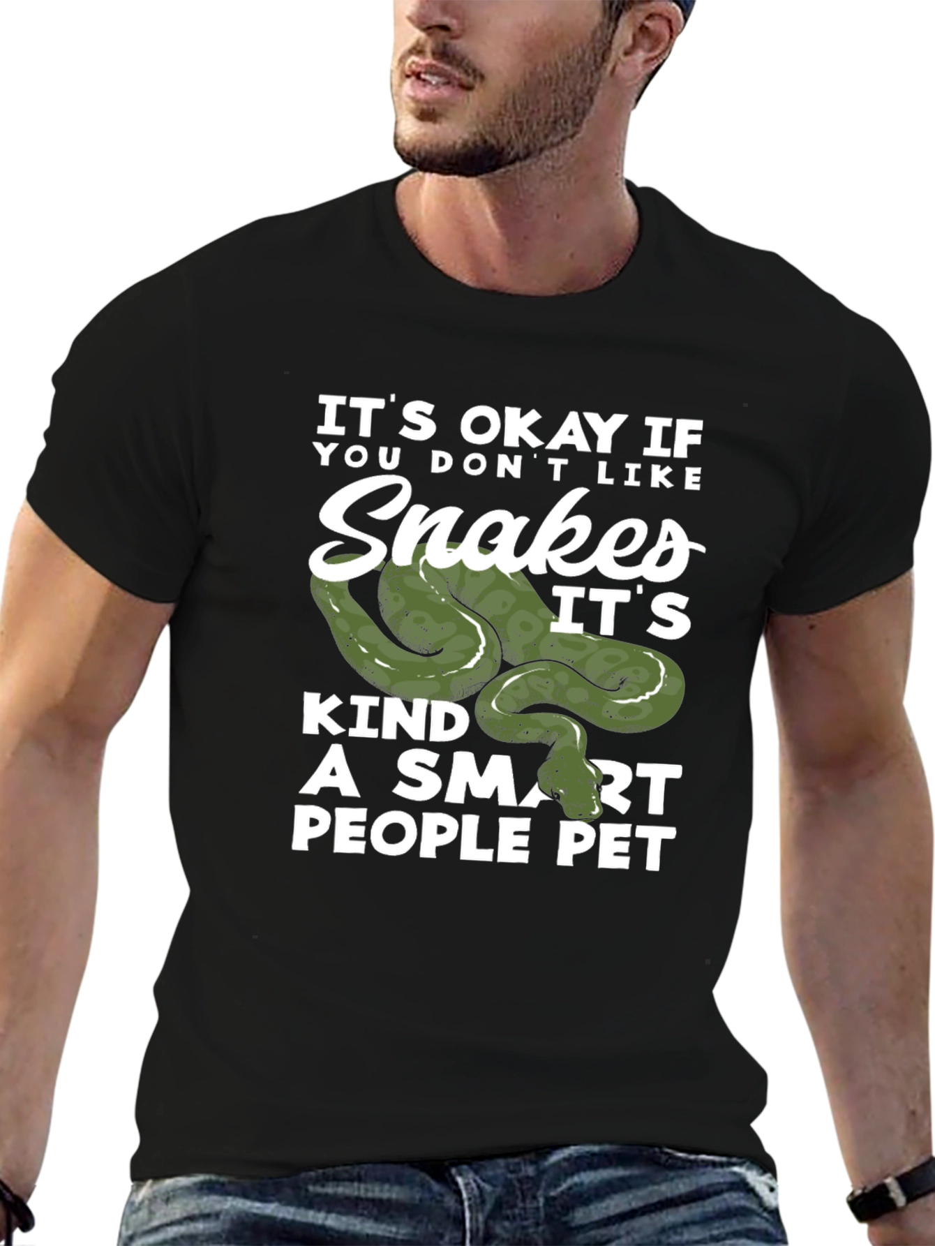 Snakes Smart People Pet Black T-Shirt