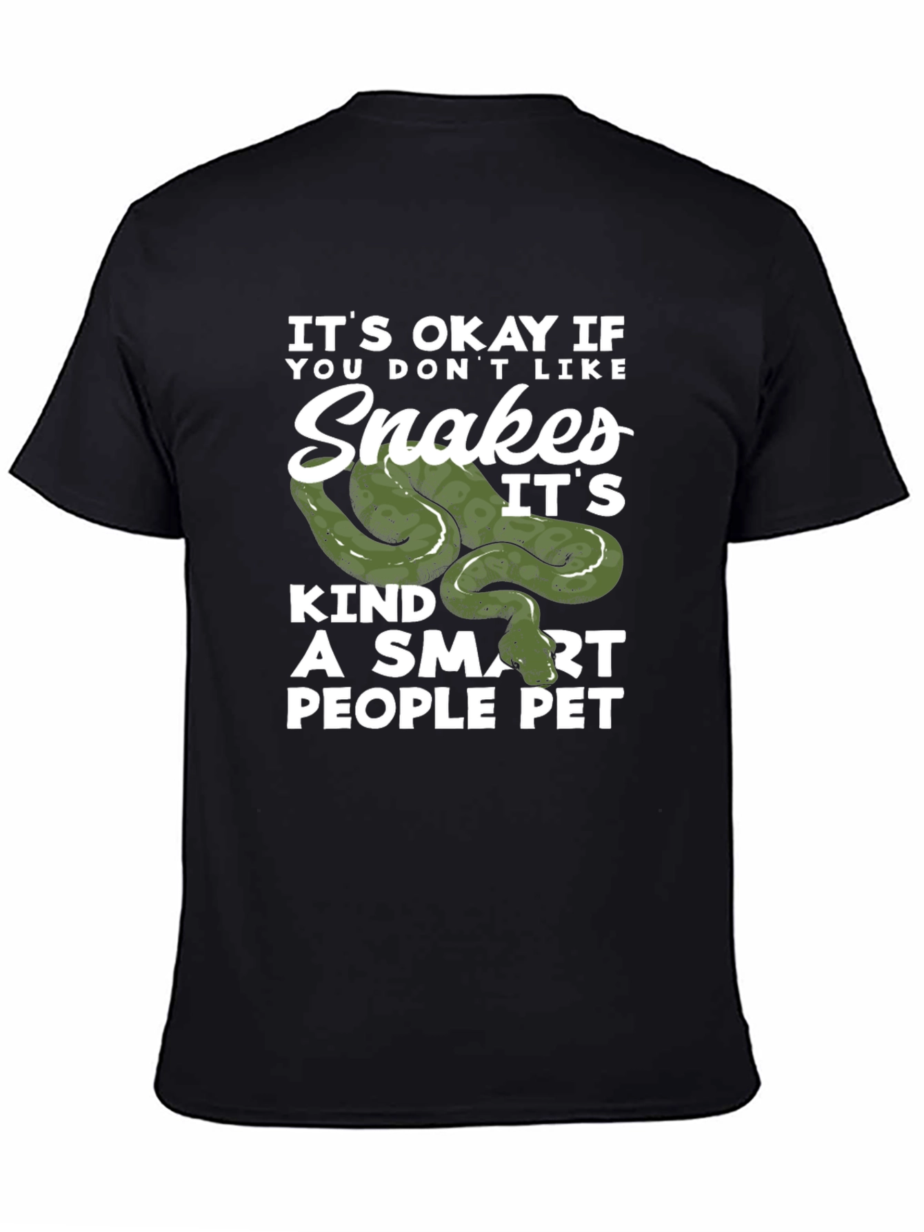 Snakes Smart People Pet Black T-Shirt