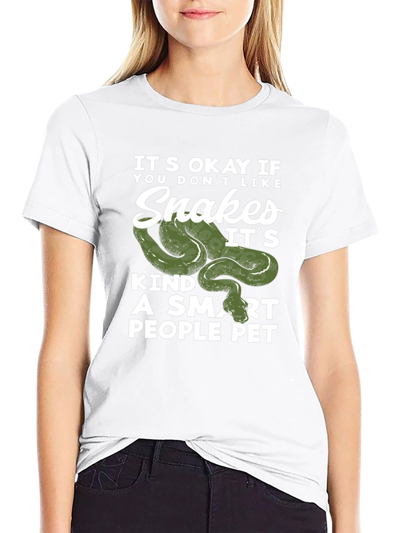 Snakes Smart People Pet Black T-Shirt