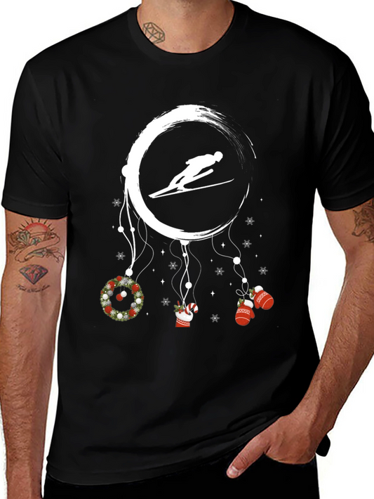 Ski Jumper Christmas T-Shirt - Holiday Dreamcatcher Tee