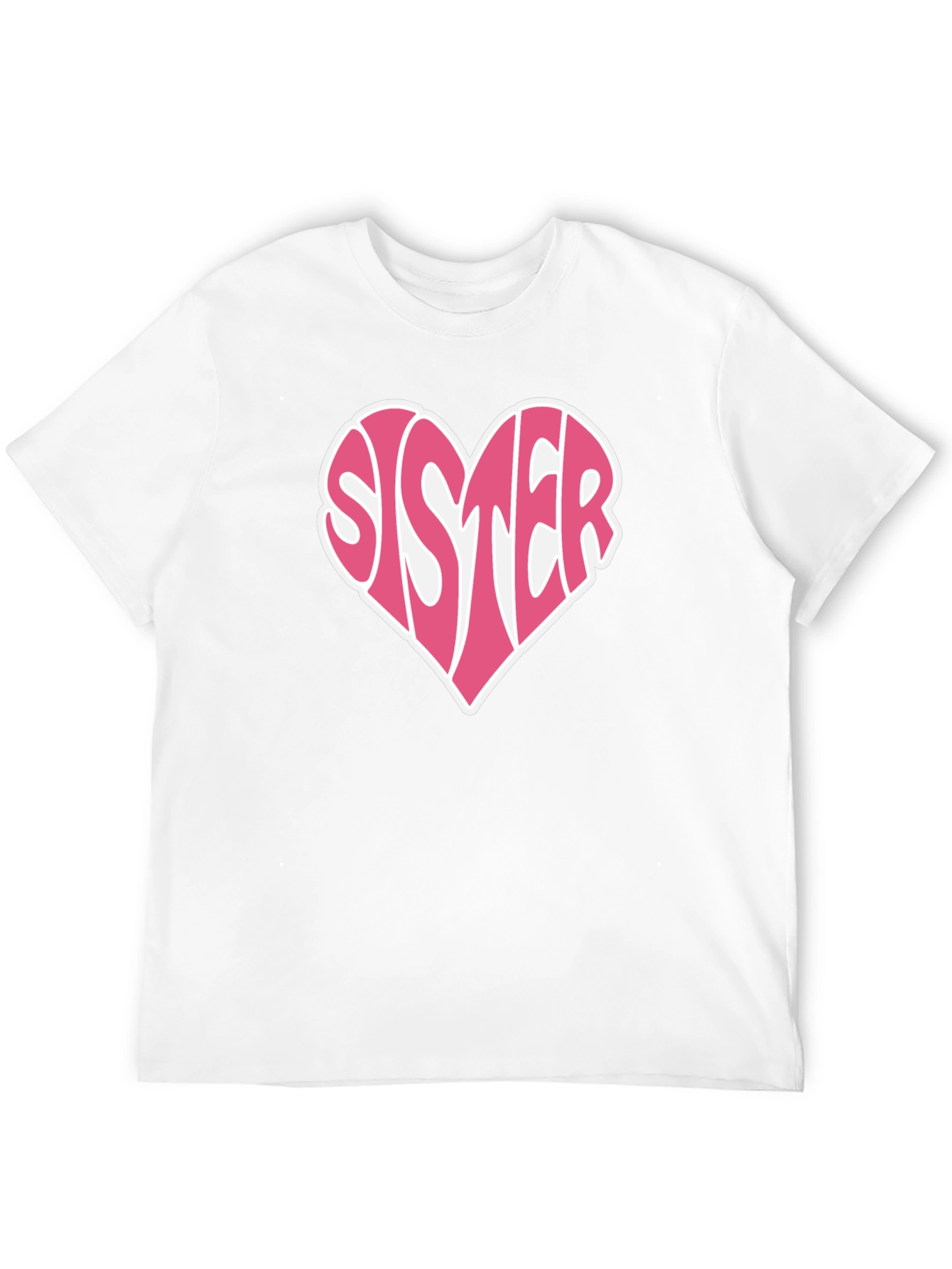 Sister Heart Graphic Tee - Soft Cotton Black T-Shirt