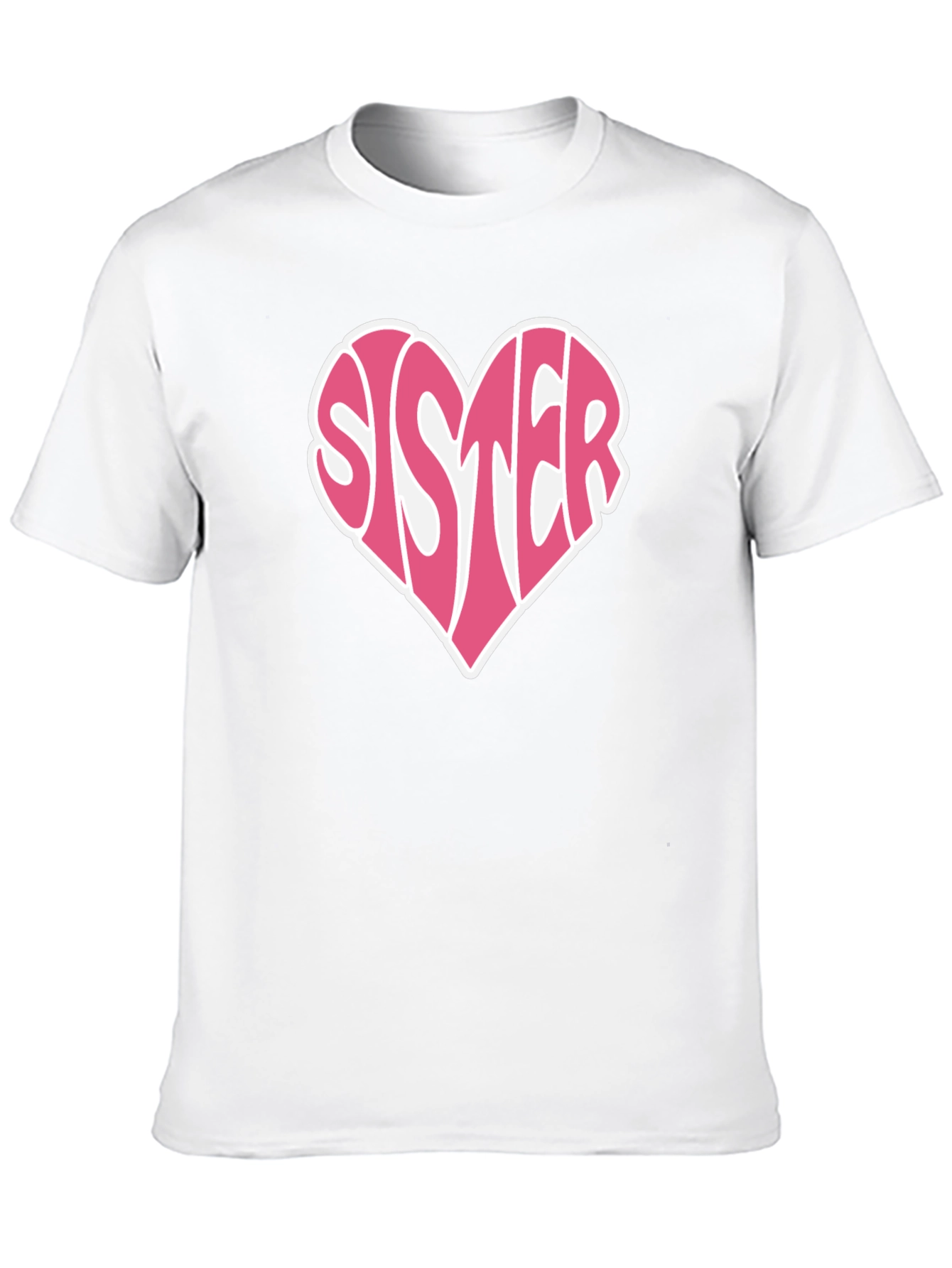 Sister Heart Graphic Tee - Soft Cotton Black T-Shirt