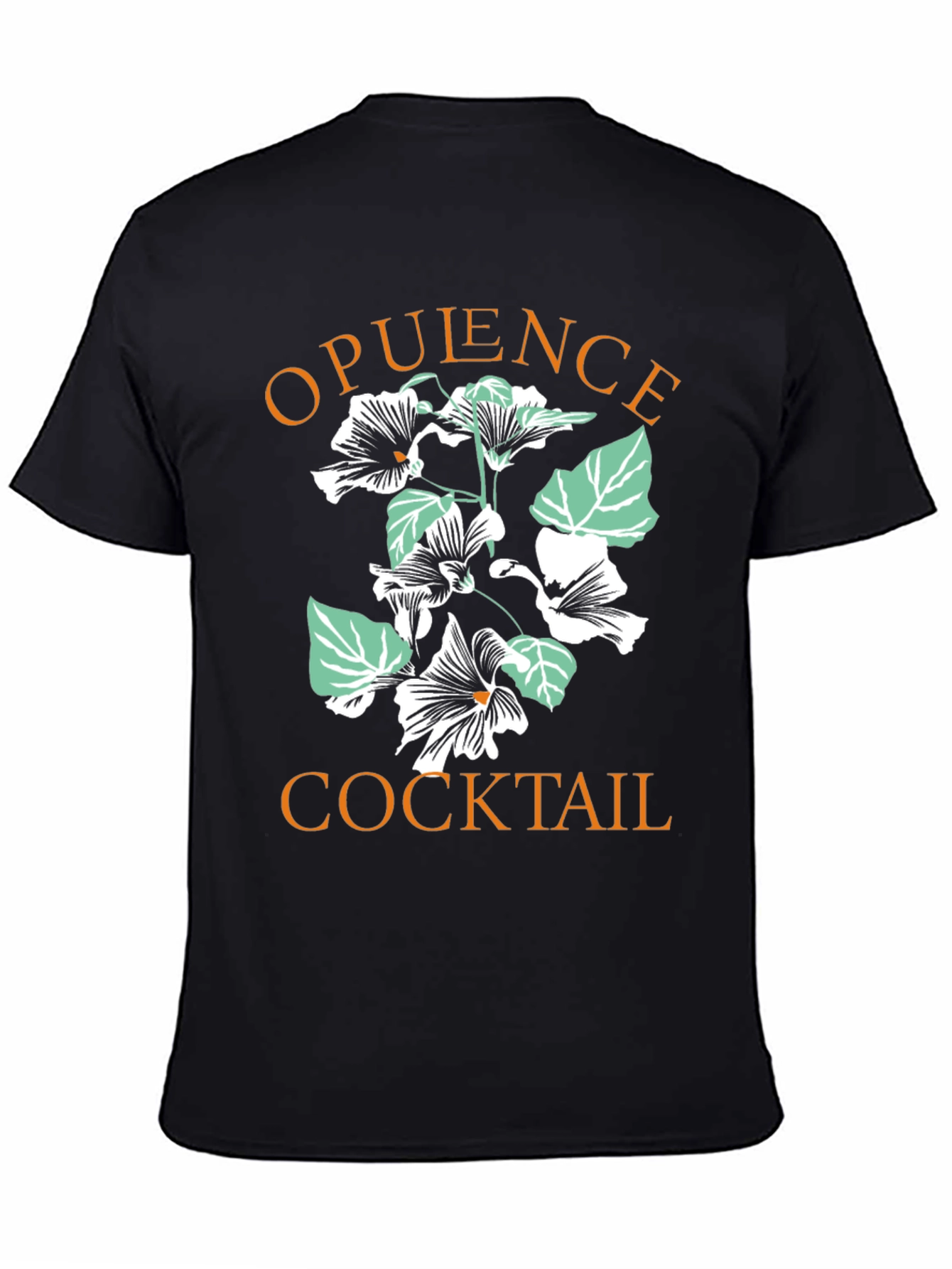 Opulence Cocktail Graphic Tee - Black Cotton T-Shirt