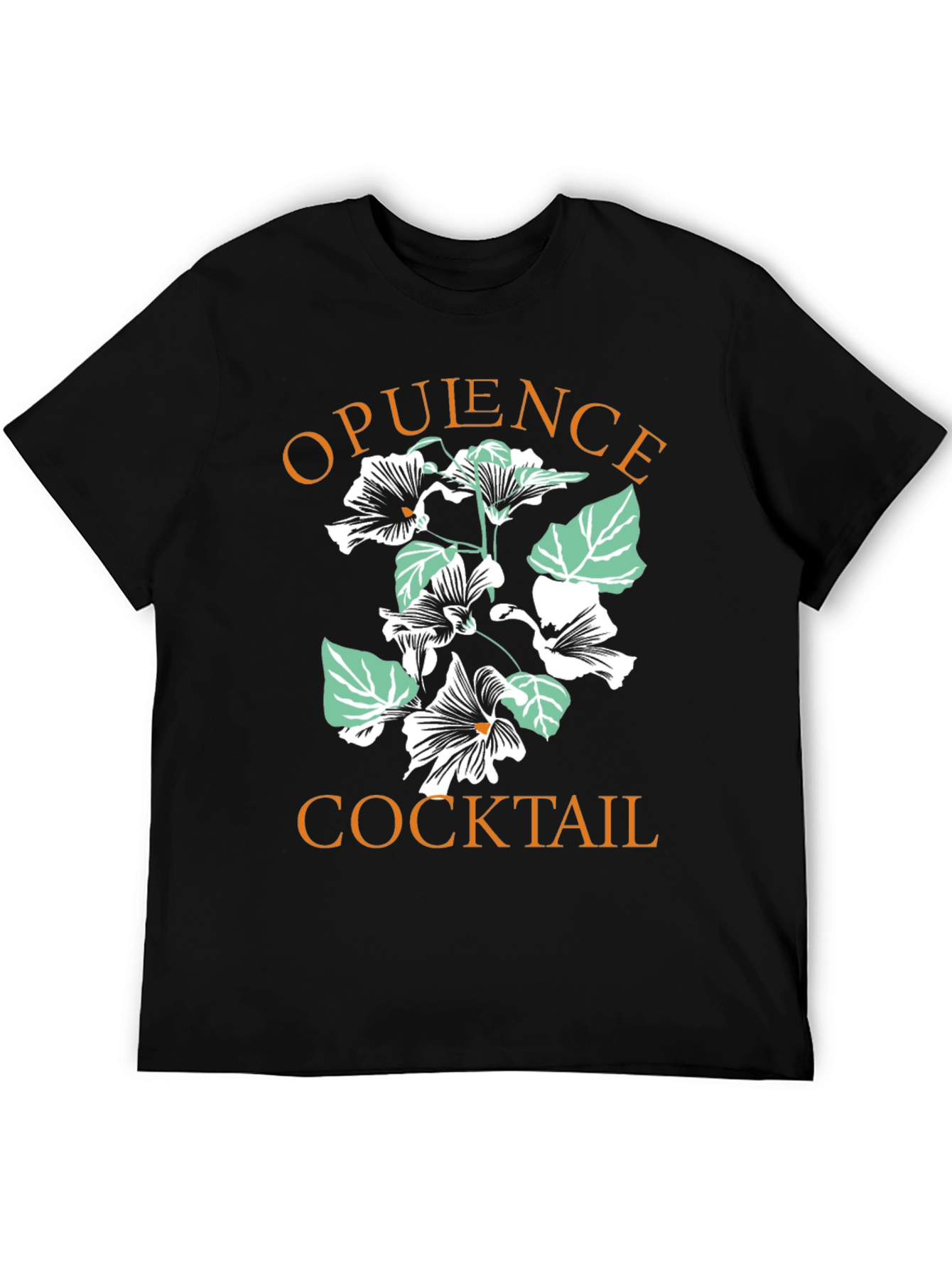 Opulence Cocktail Graphic Tee - Black Cotton T-Shirt